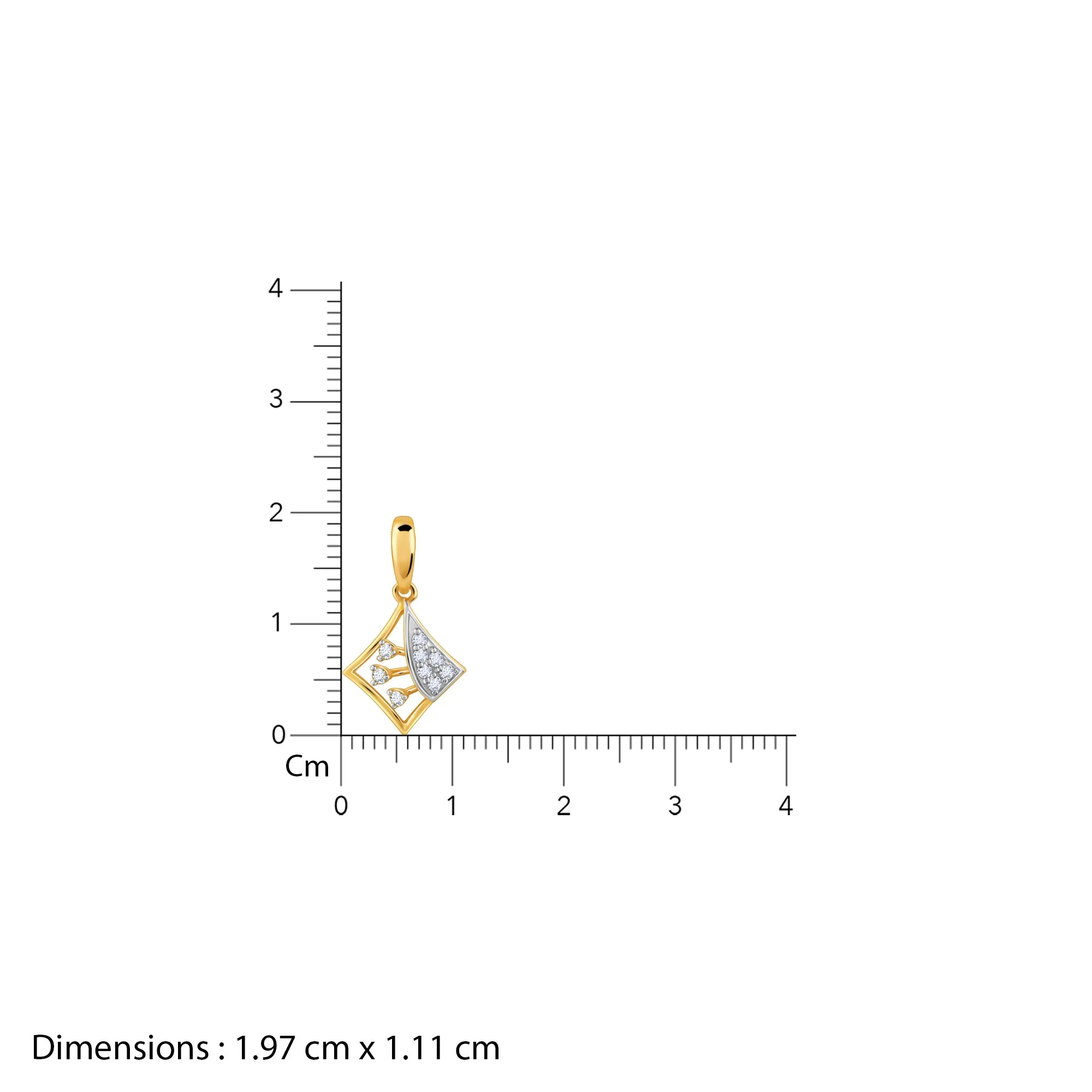 Gold Rhombus Diamond Pendant - Image 6