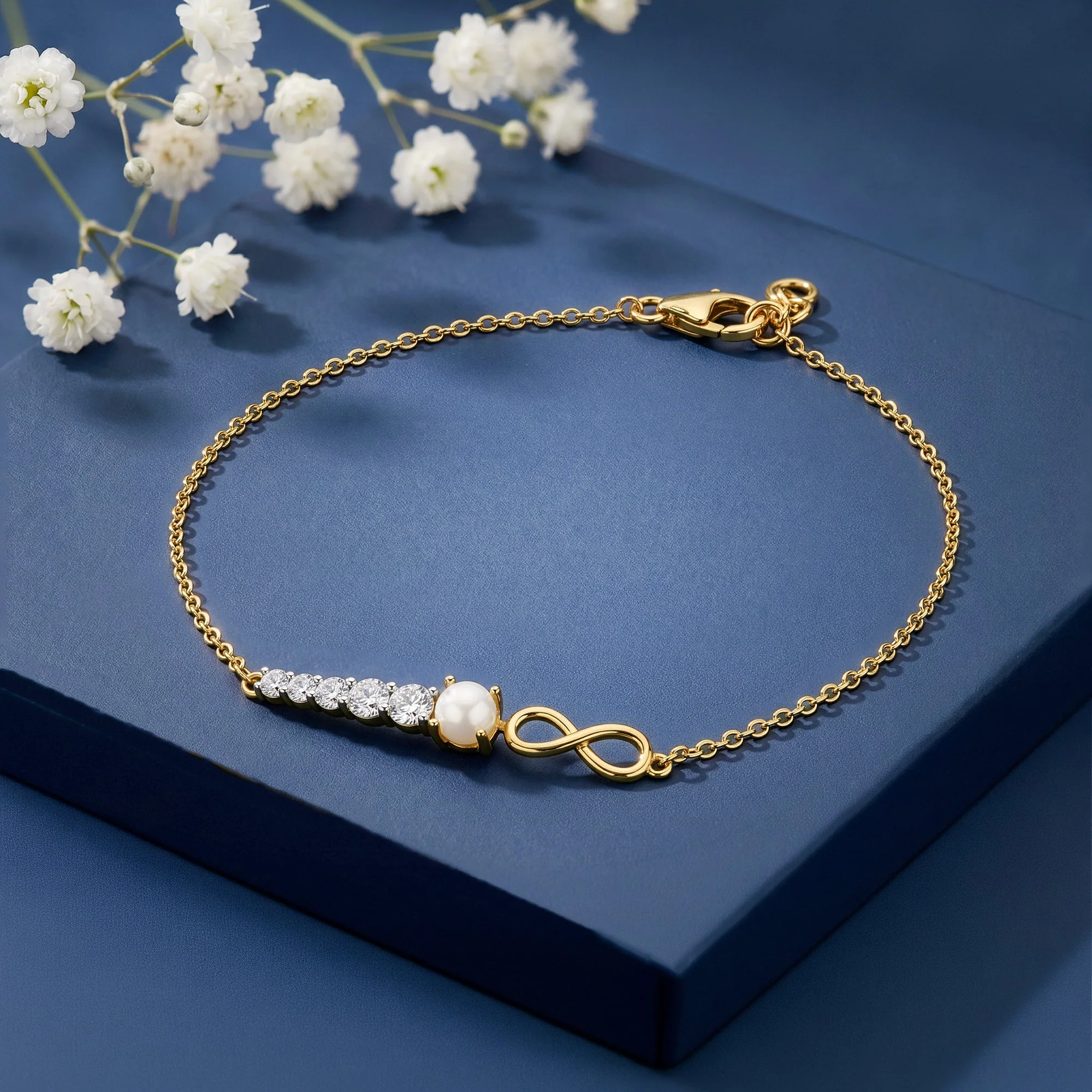 Gold Rise and Flow Lab Grown Diamond Bracelet - Image 2