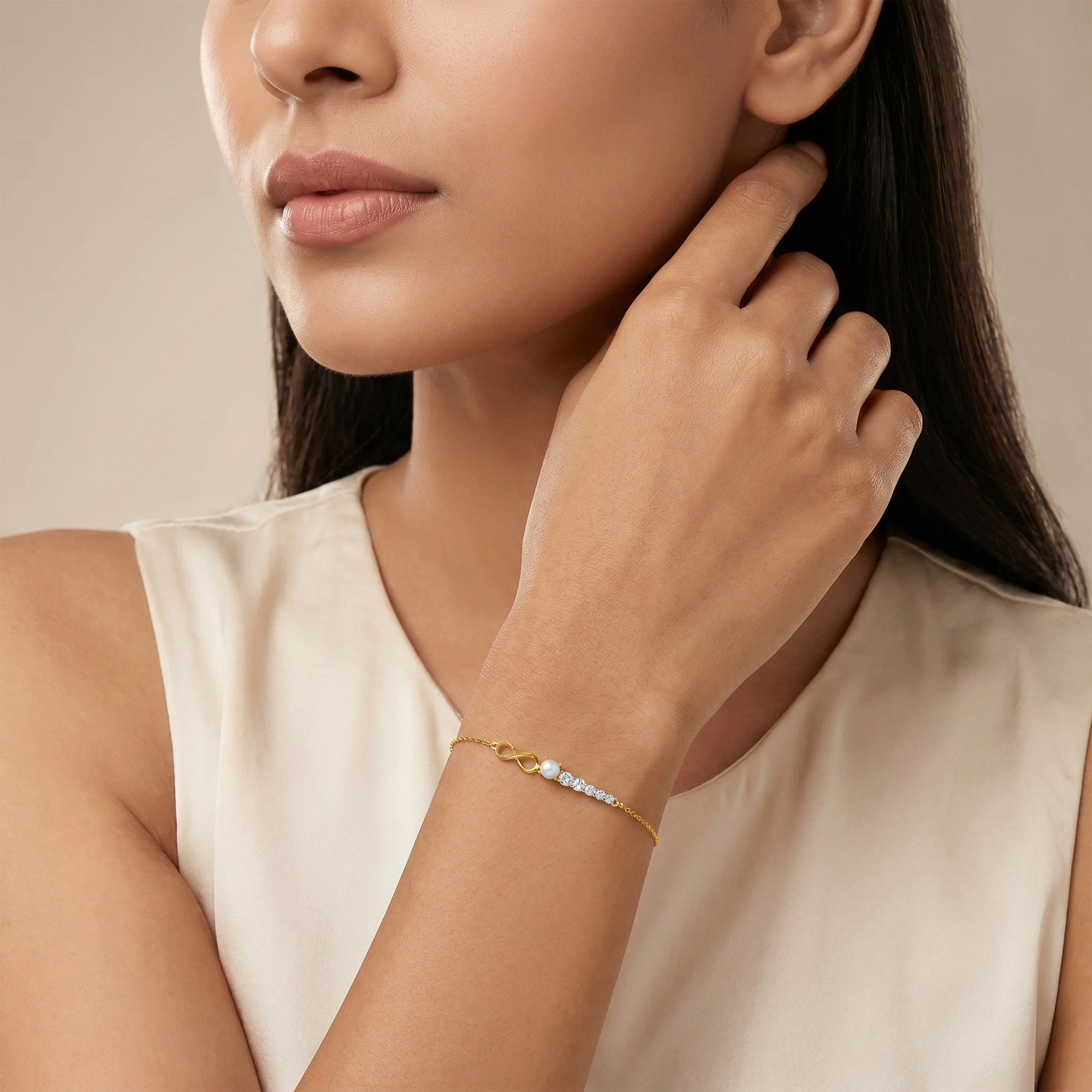 Gold Rise and Flow Lab Grown Diamond Bracelet - Image 3