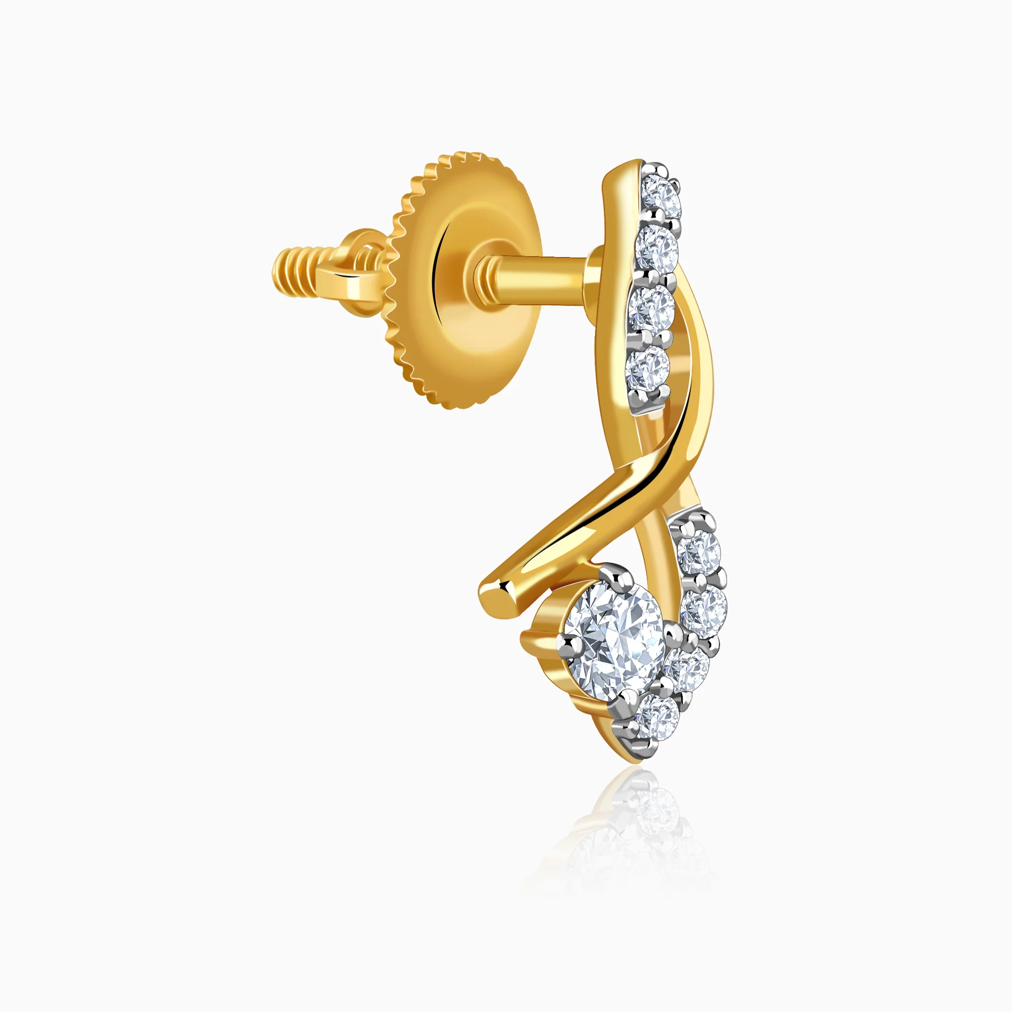 Gold Rising Style Lab Grown Diamond Earrings - Image 4