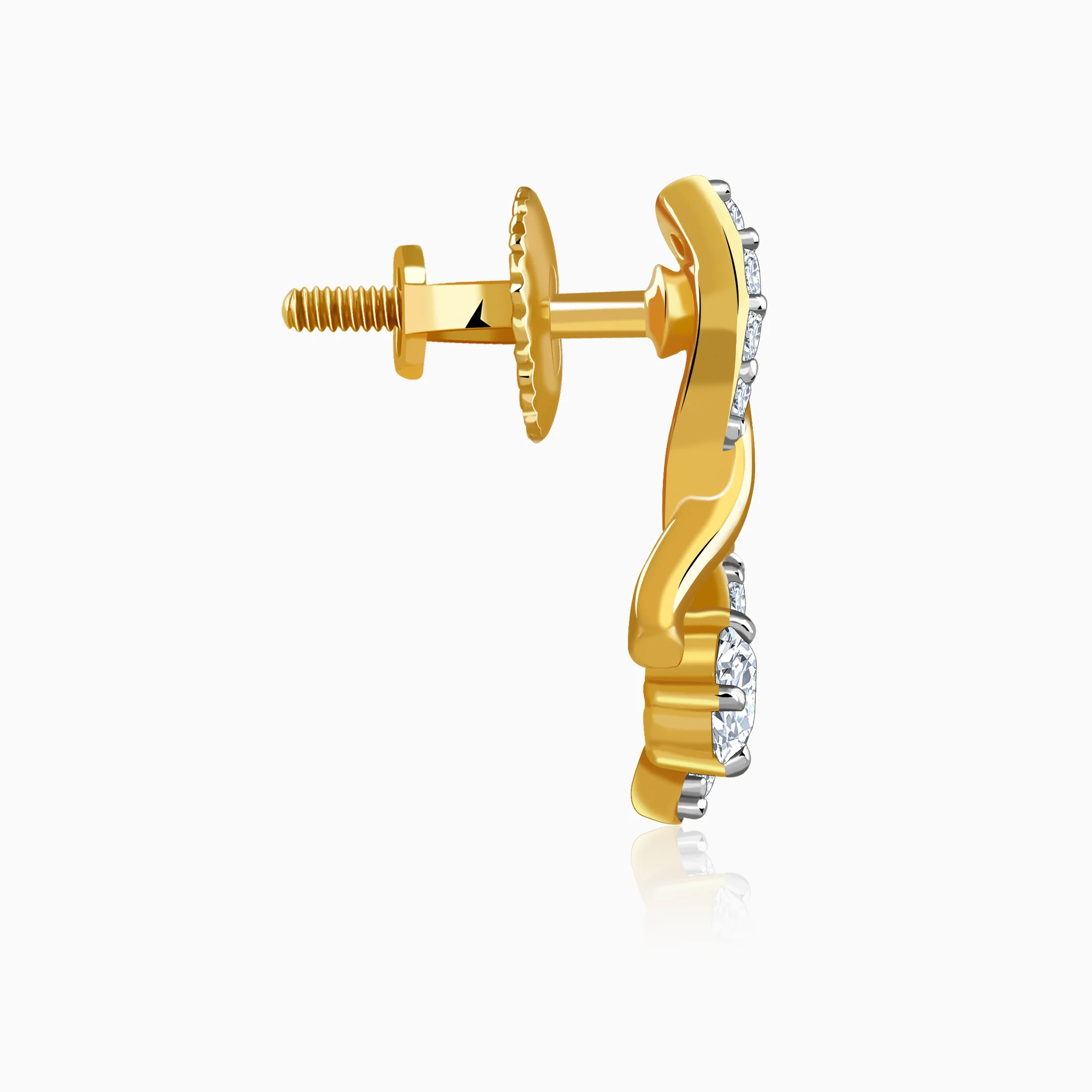 Gold Rising Style Lab Grown Diamond Earrings - Image 5