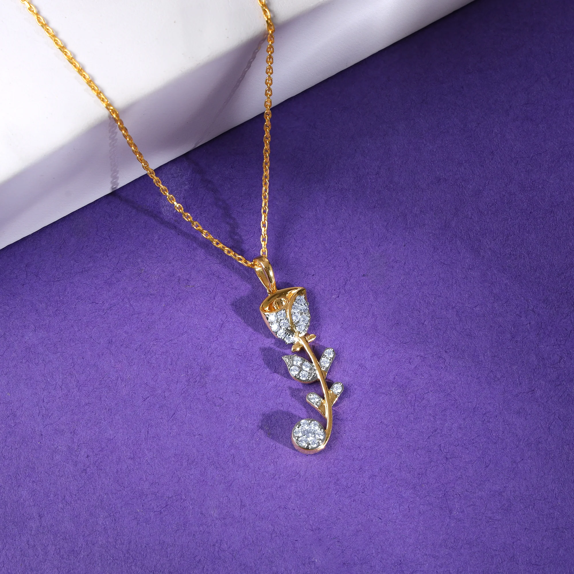 Gold Rose Reverie Lab Grown Diamond Pendant - Image 2