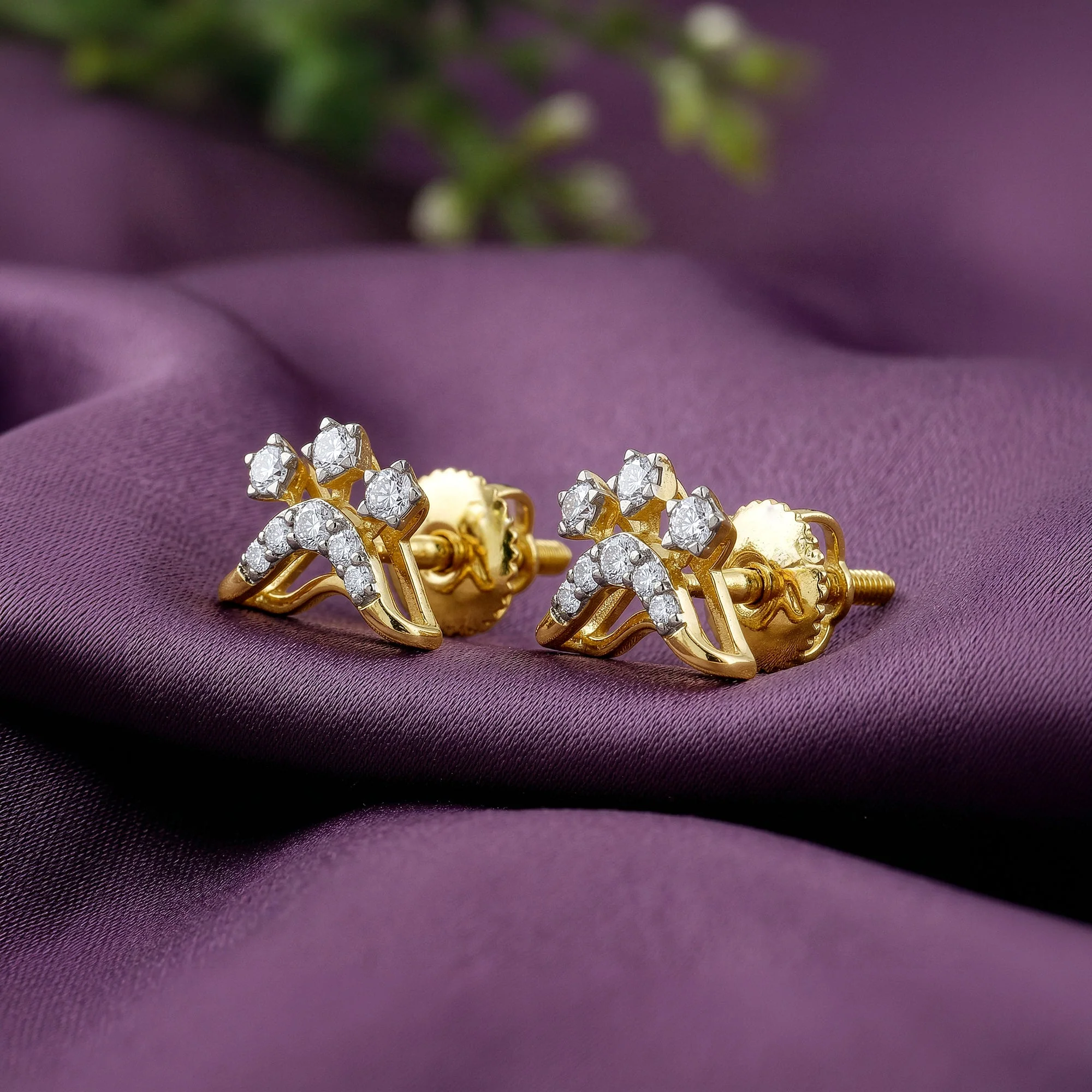 Gold Seraphina Lab Grown Diamond Earrings - Image 2