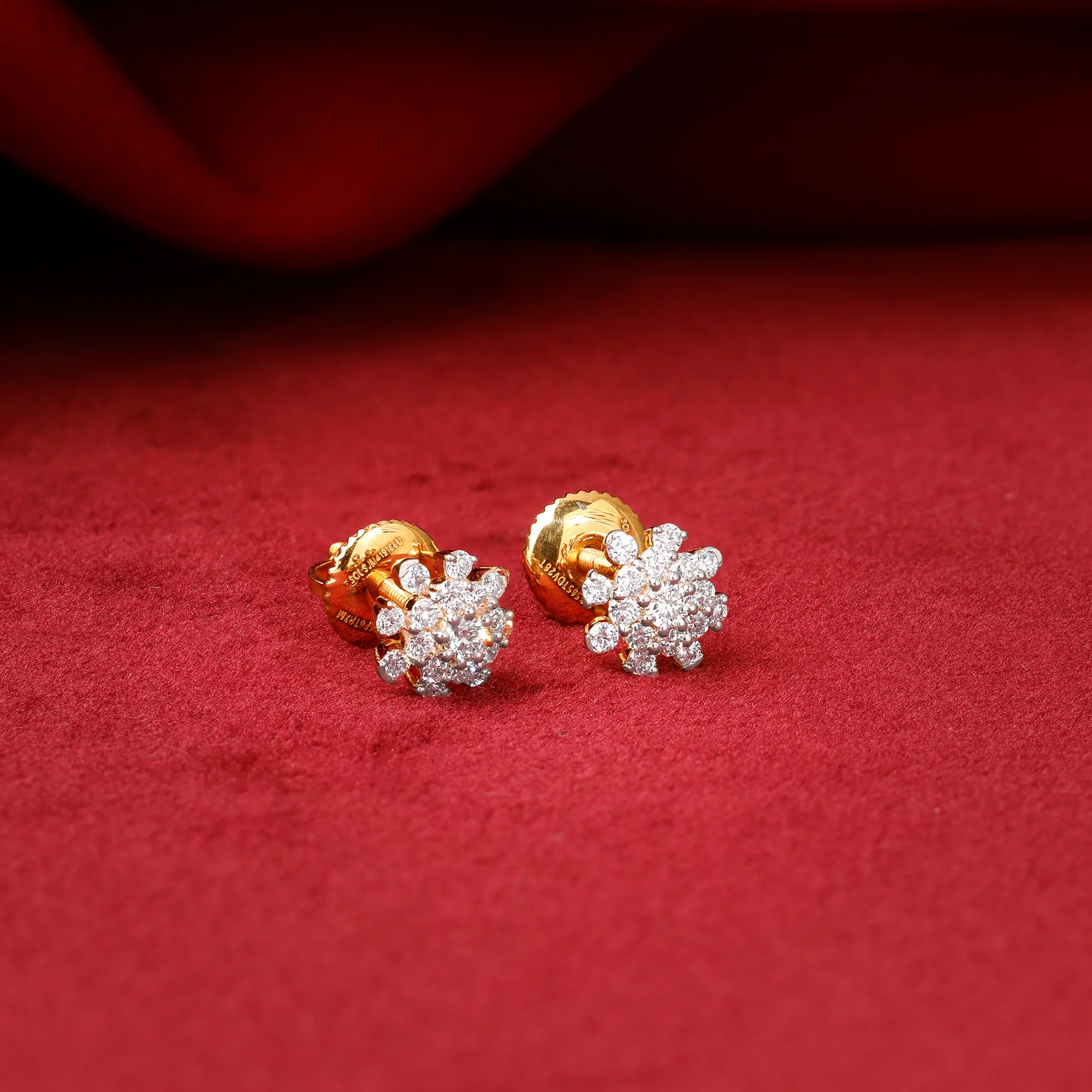 Gold Snowbloom Spark Lab Grown Diamond Studs - Image 2