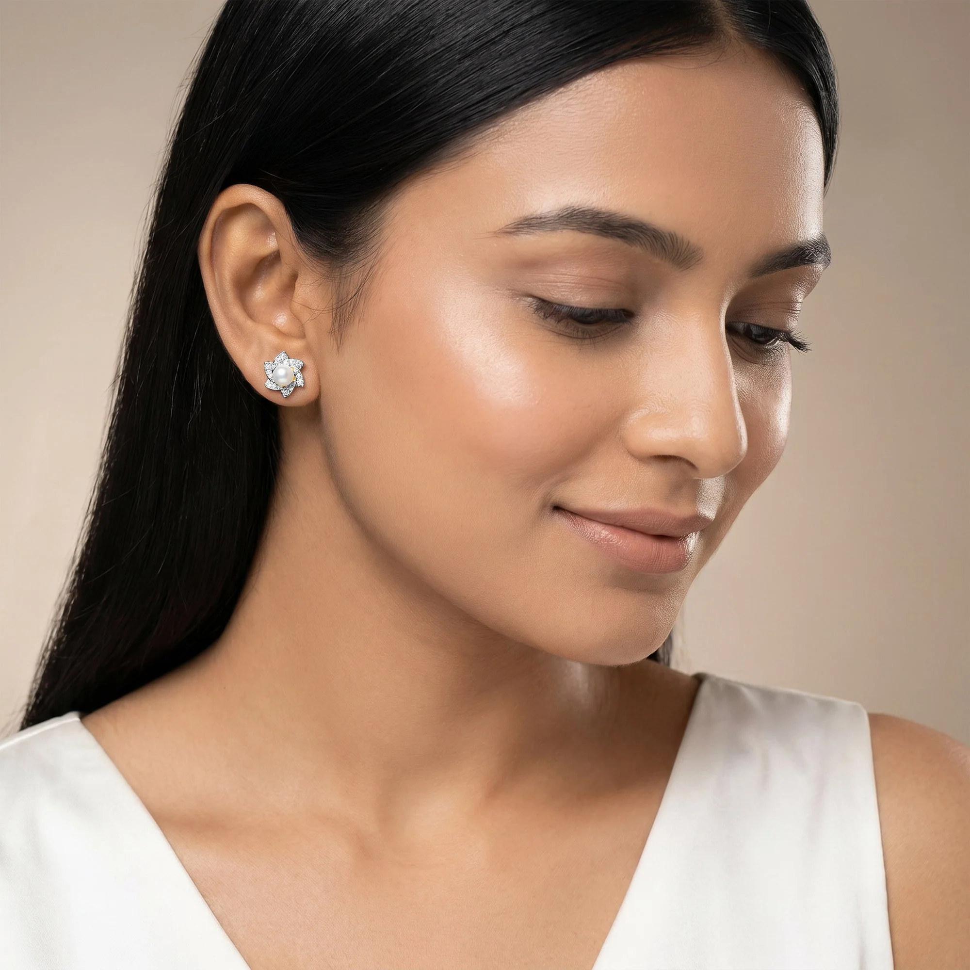 Gold Soft Centre Lab Grown Diamond Earrings - Image 3