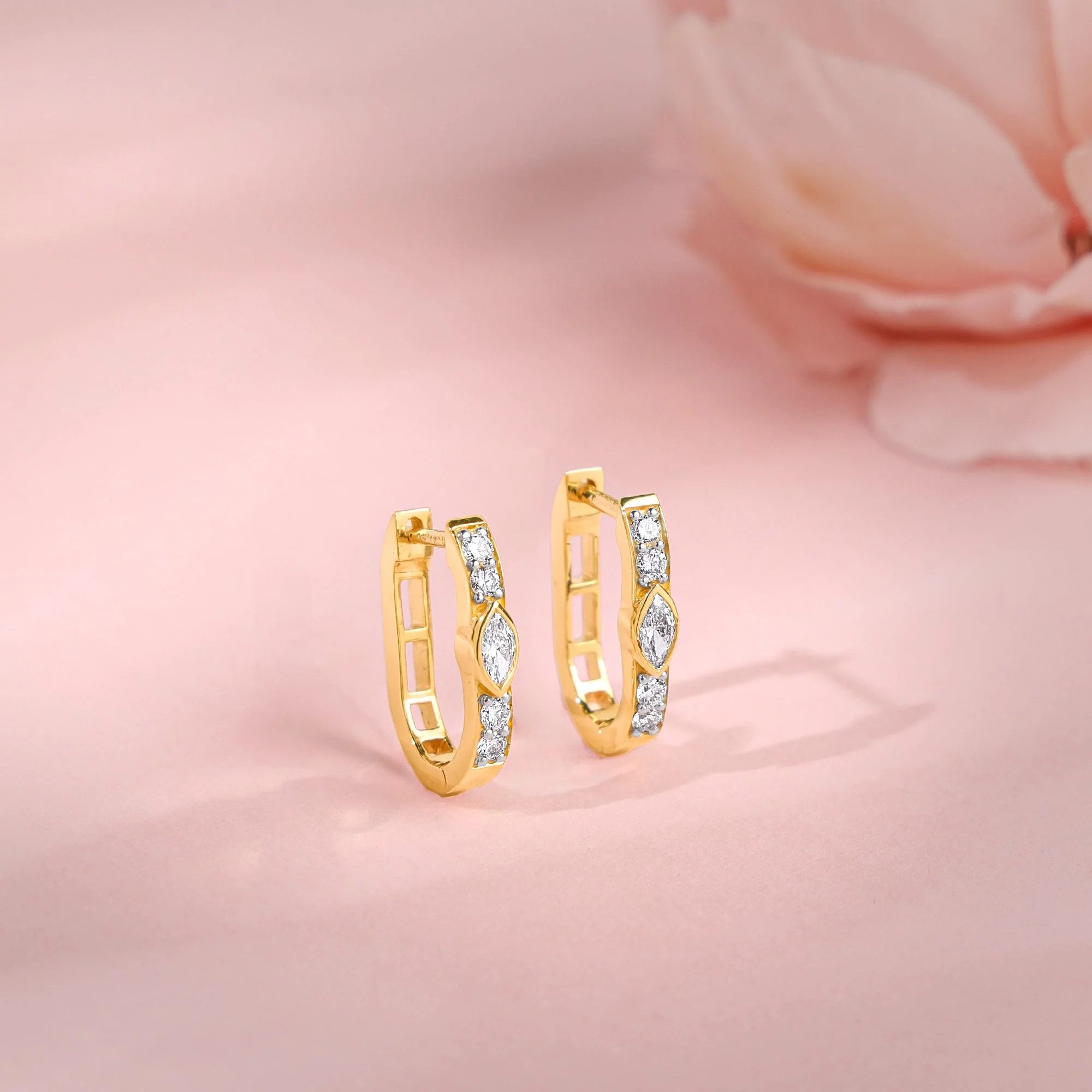 Gold Solaris Spark Lab Grown Diamond Hoop Earrings - Image 2