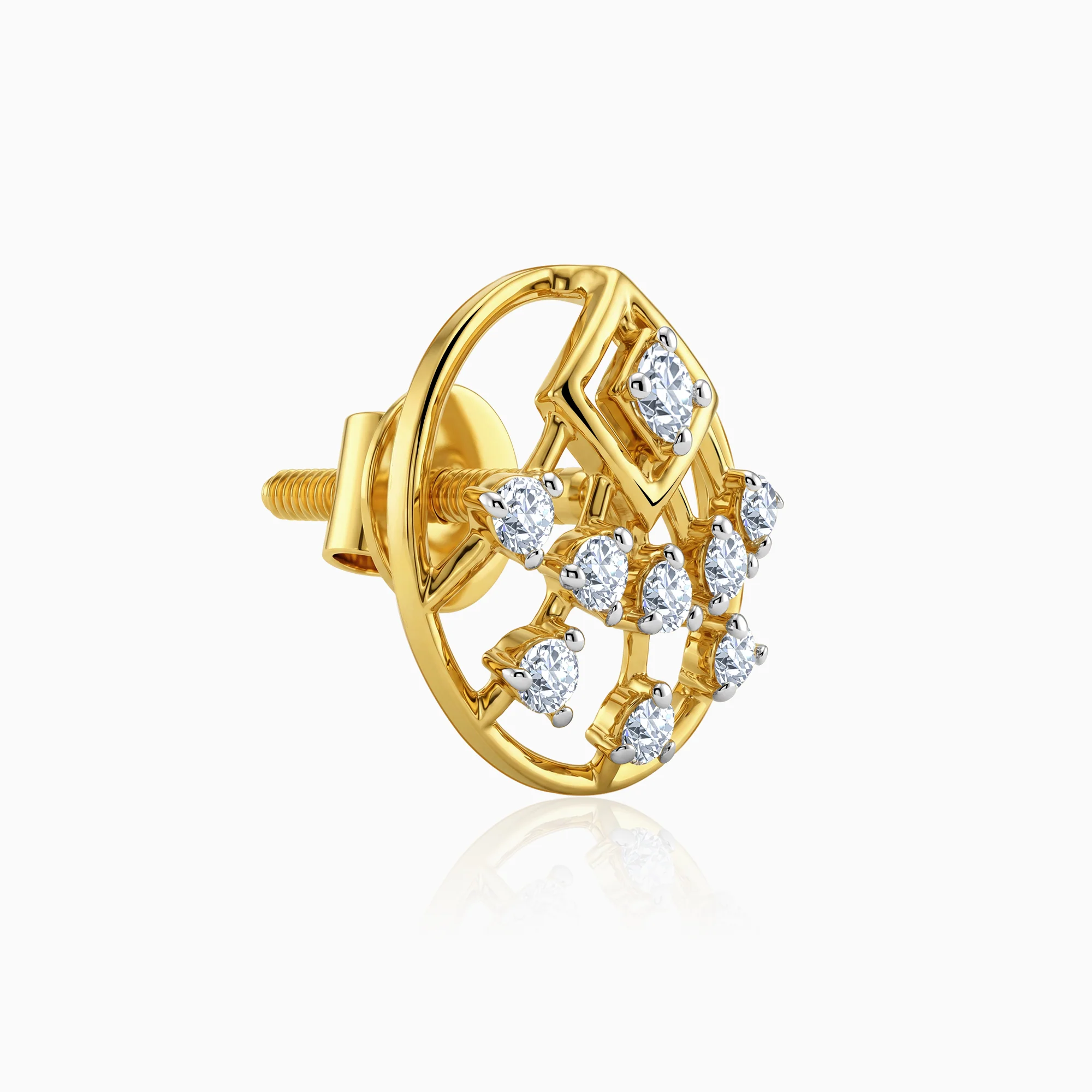 Gold Solene Lab Grown Diamond Earrings - Image 4