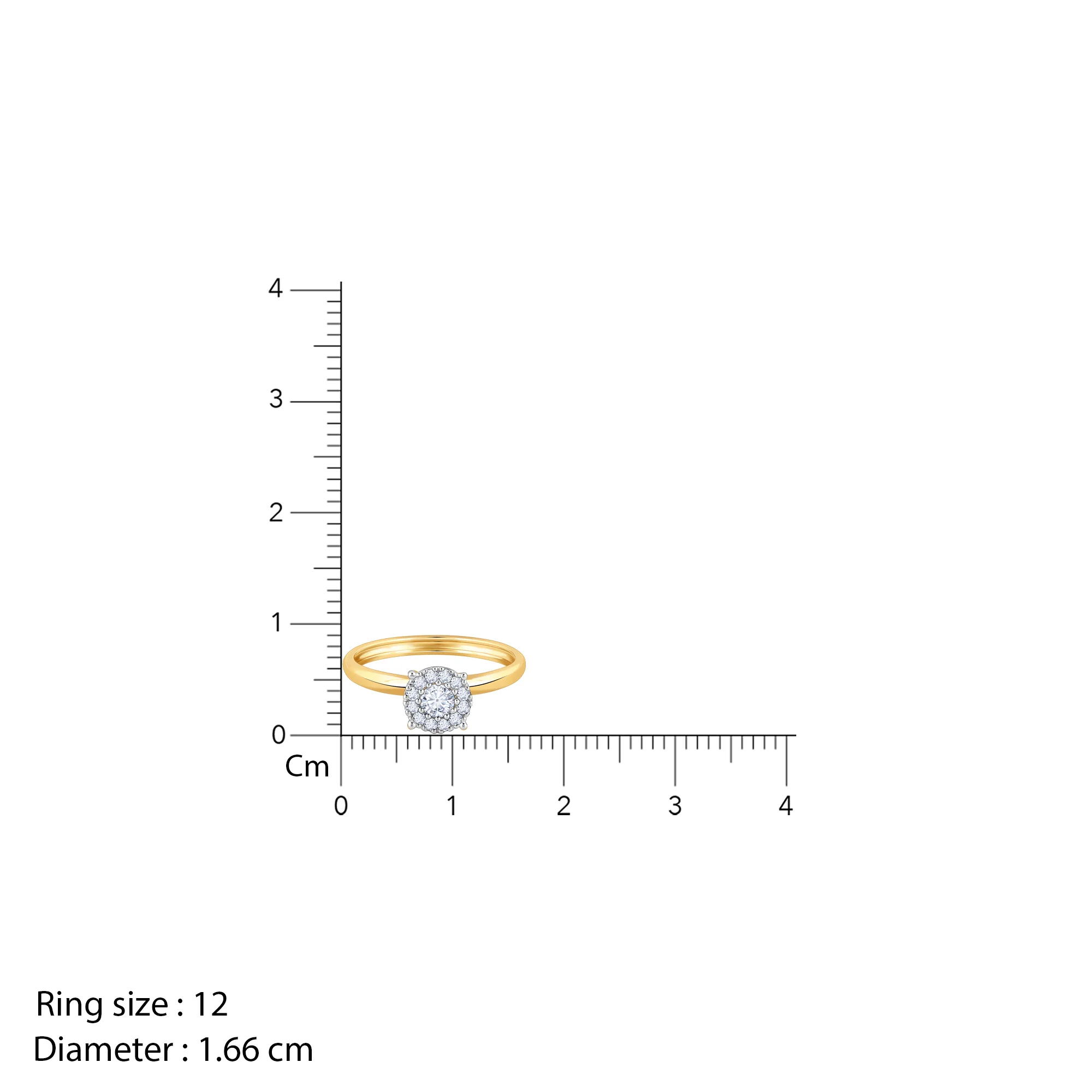 Gold Solo Dazzle Diamond Ring - Image 4