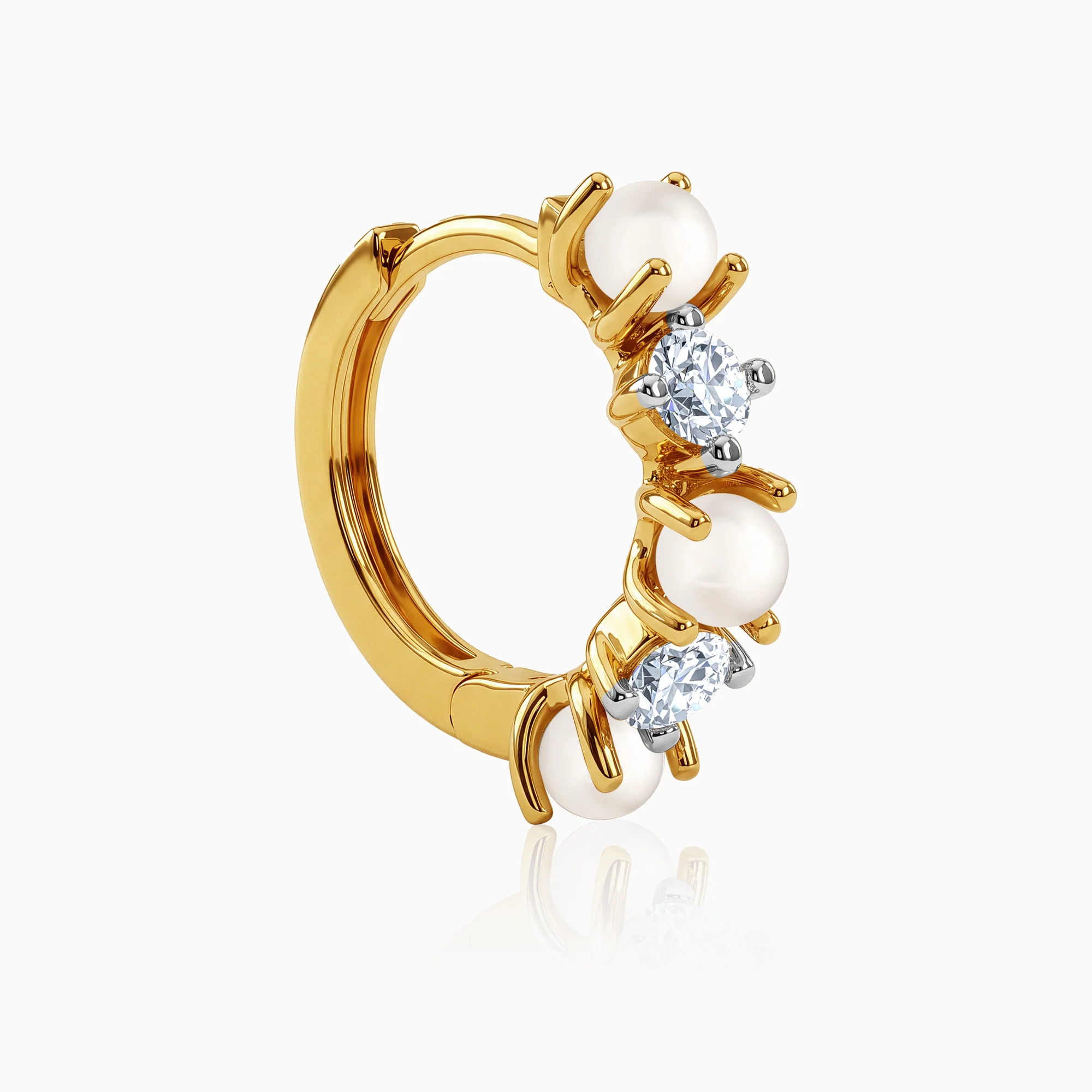 Gold Splendida Lab Grown Diamond Hoop Earrings - Image 4