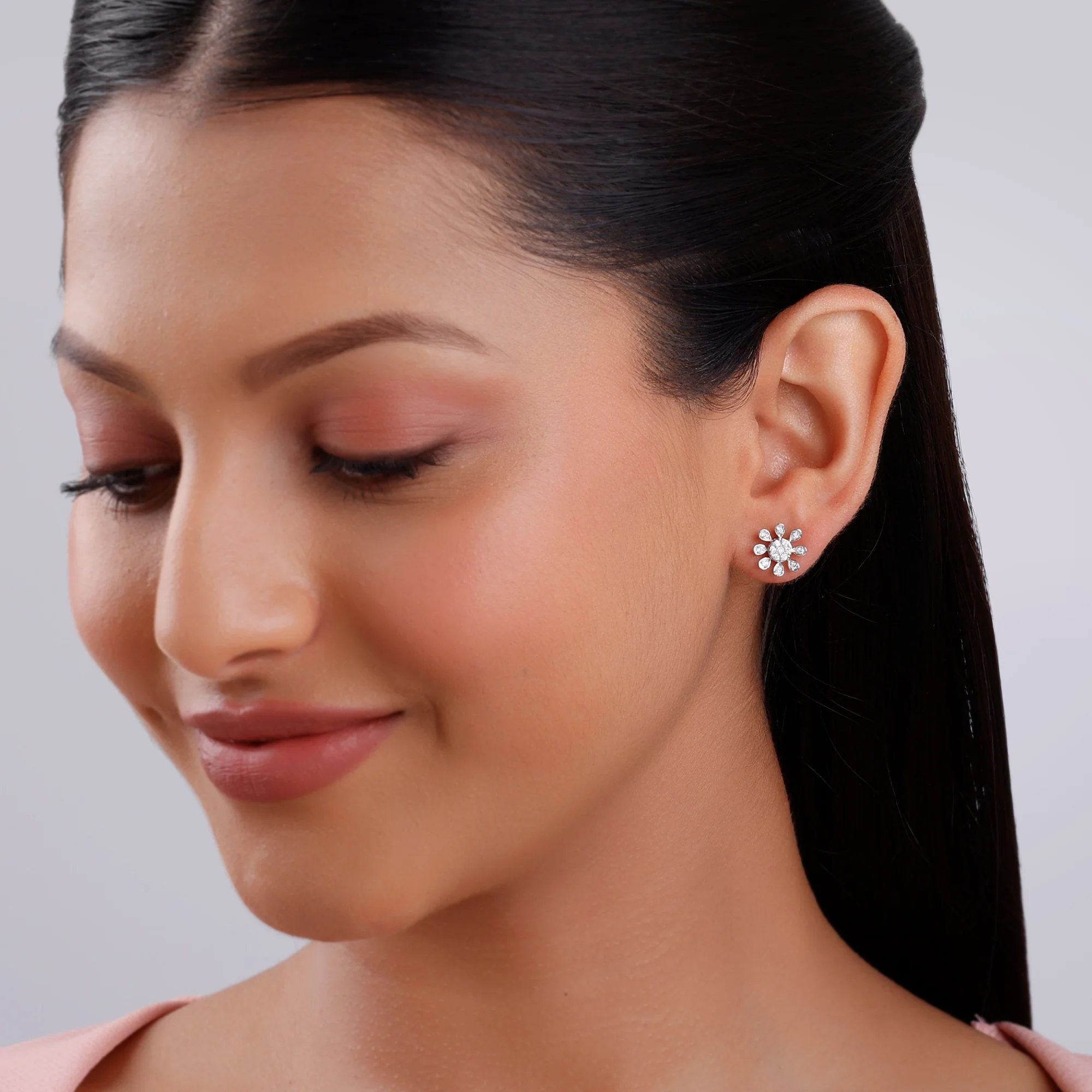Gold Spring Beauty Lab Grown Diamond Earrings - Image 3