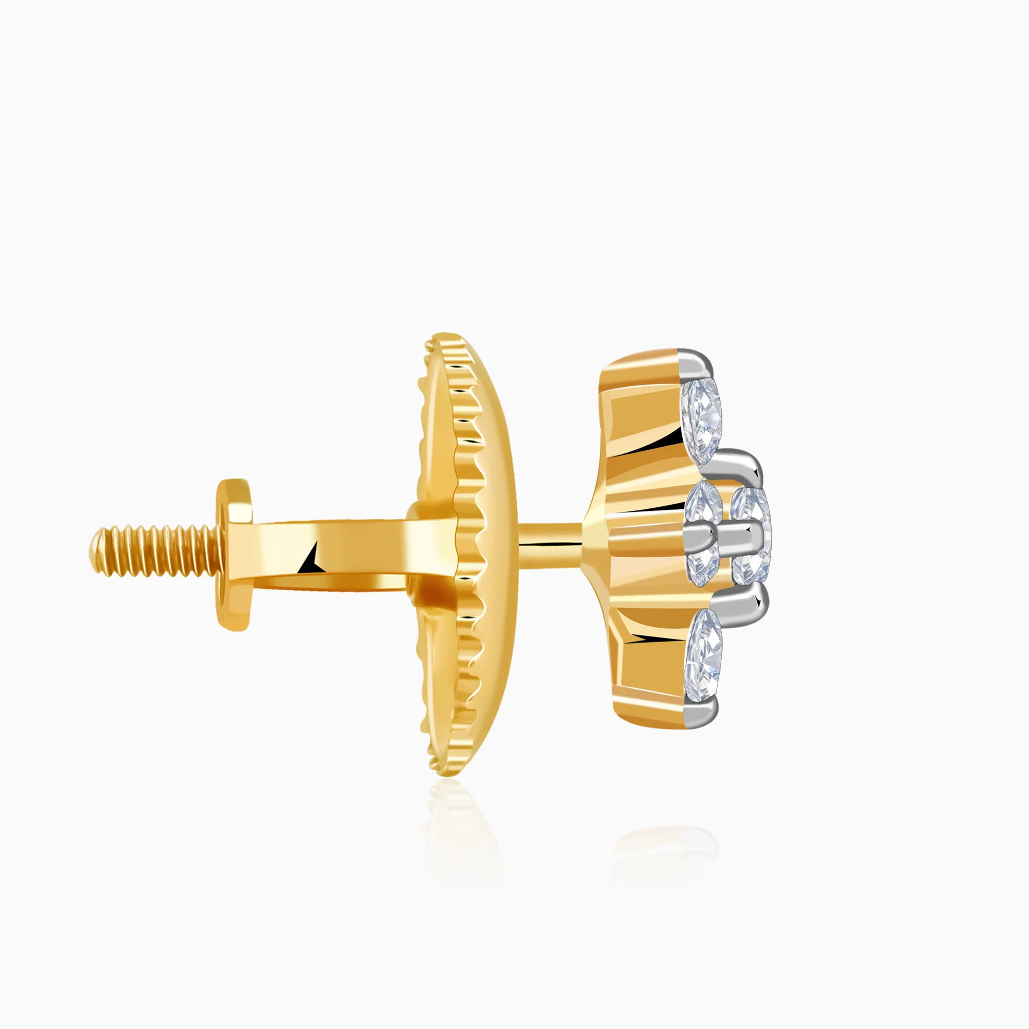 Gold Star Lab Grown Diamond Earrings - Image 5