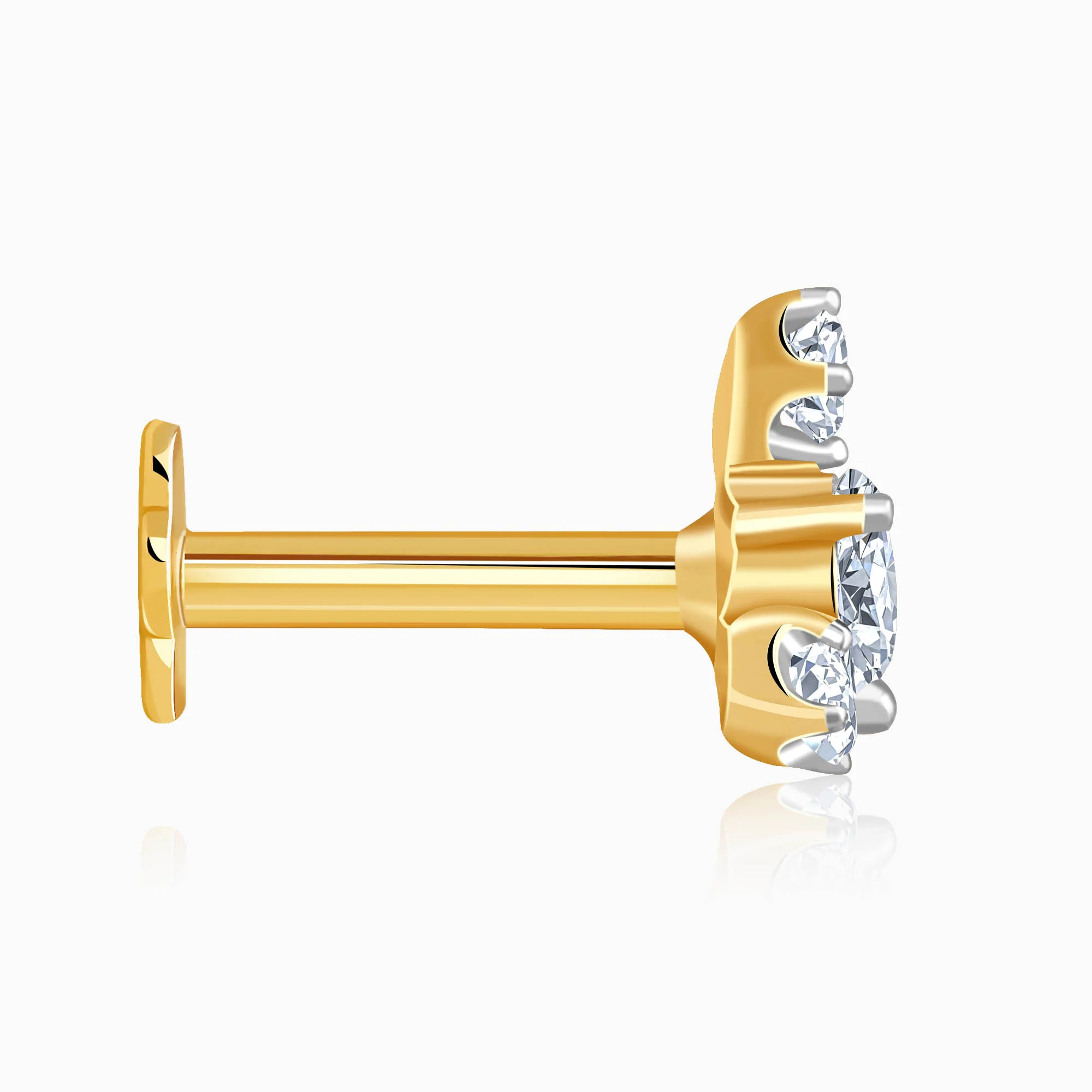 Gold Starlit Lab Grown Diamond Nosepin - Image 5