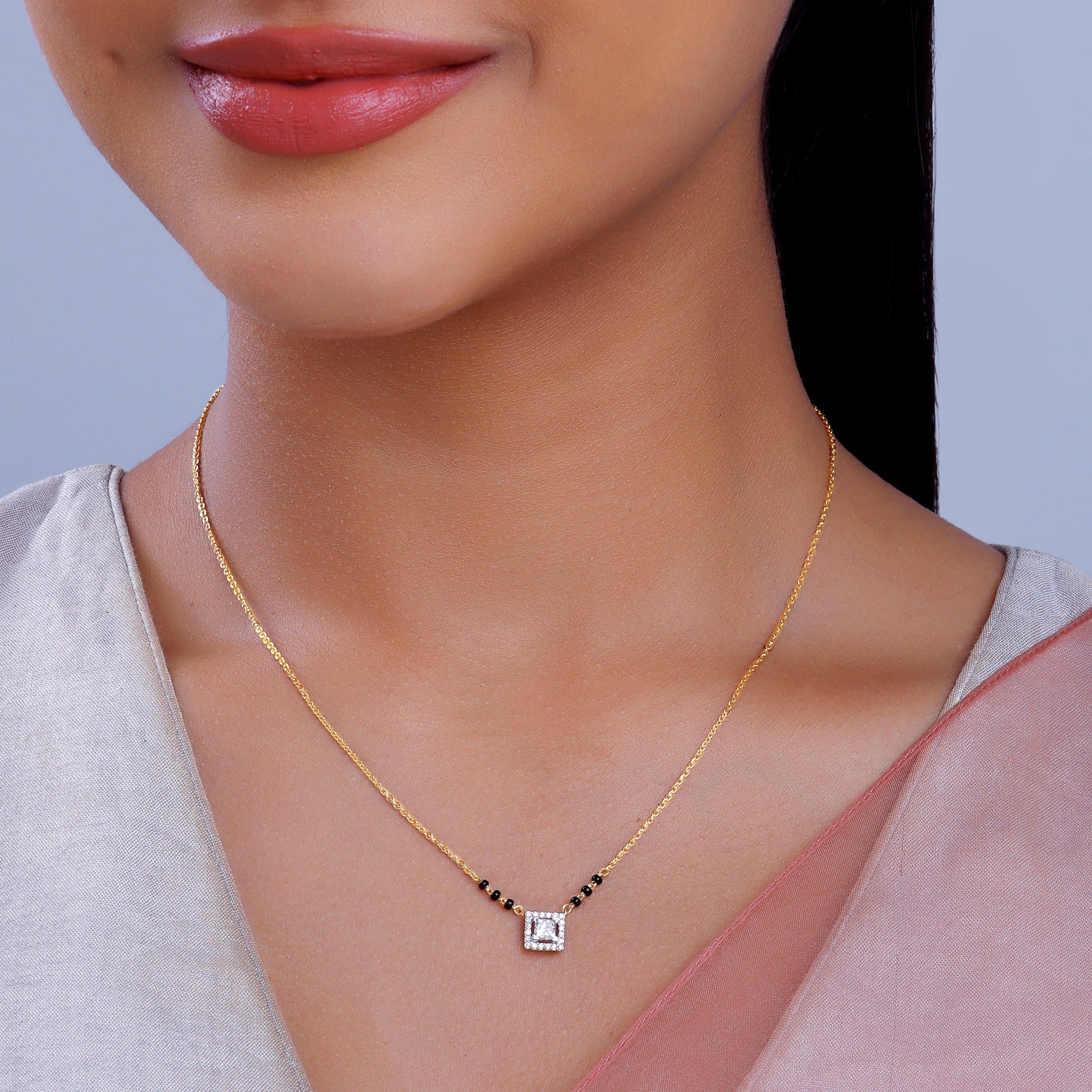 Gold Sumathi Lab Grown Diamond Mangalsutra - Image 3