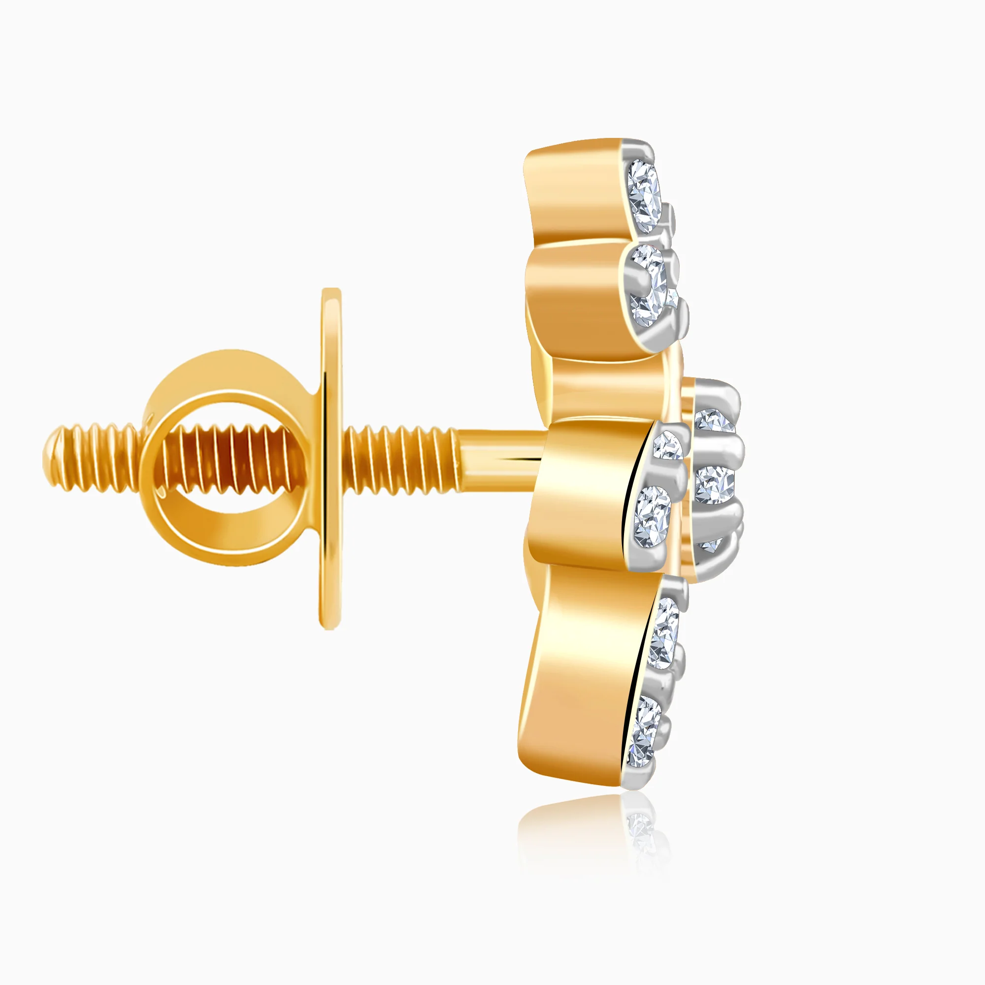 Gold Sunlit Petals Lab Grown Diamond Earrings - Image 5