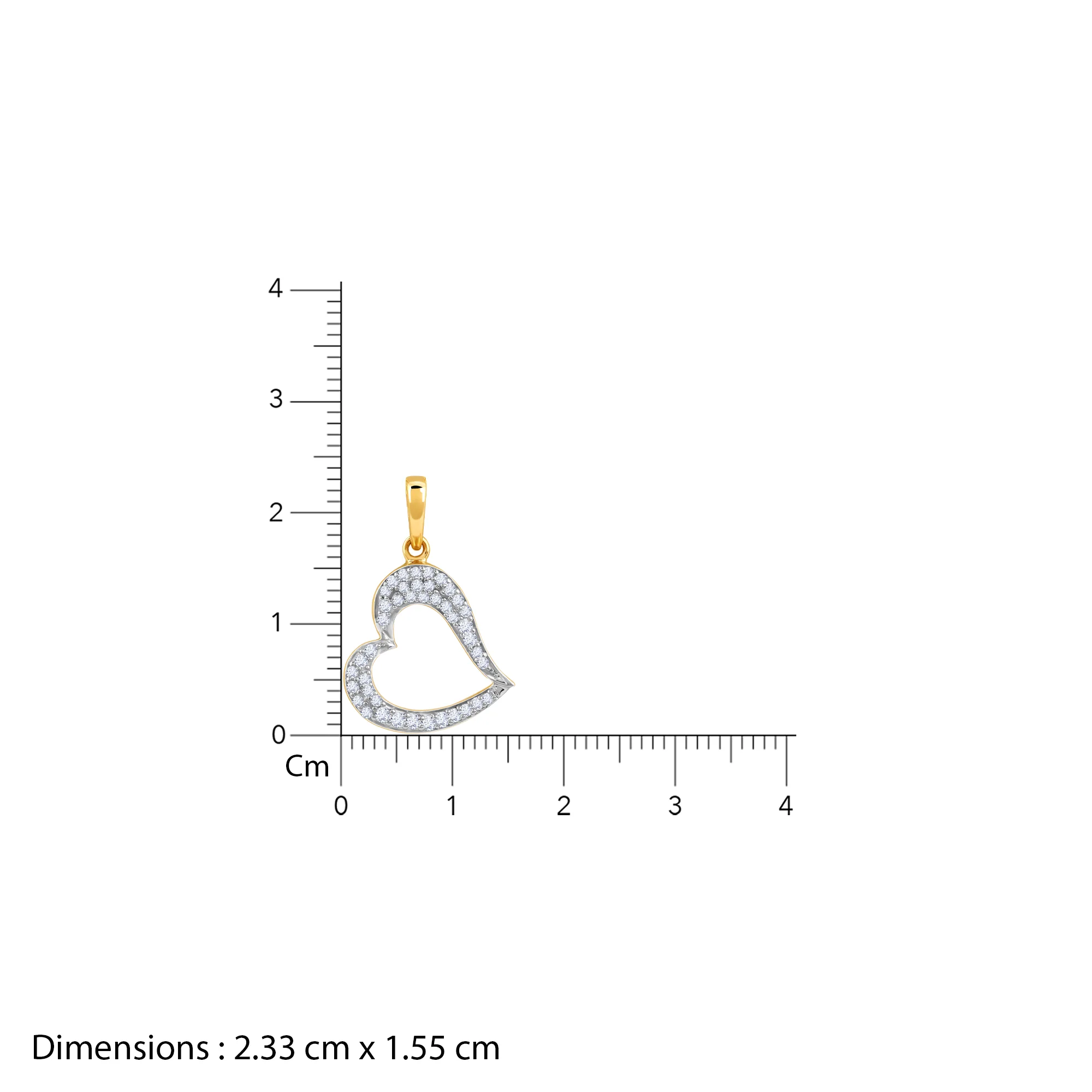 Gold Swaying Heart Lab Grown Diamond Pendant - Image 6