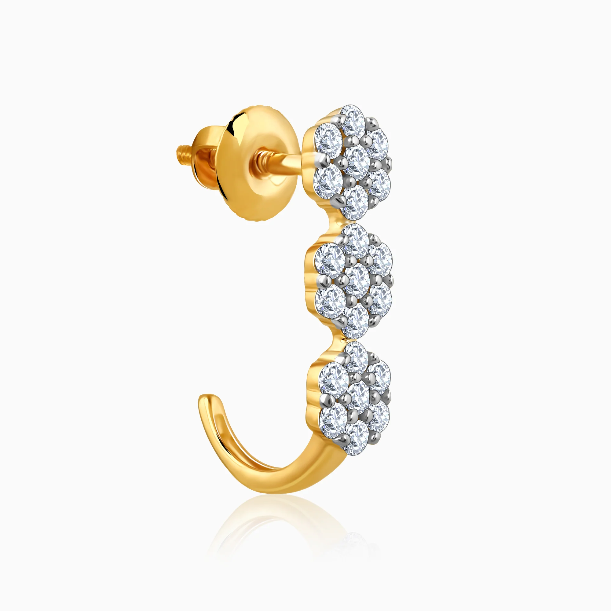 Gold Sweet Alyssum Diamond Earrings - Image 4