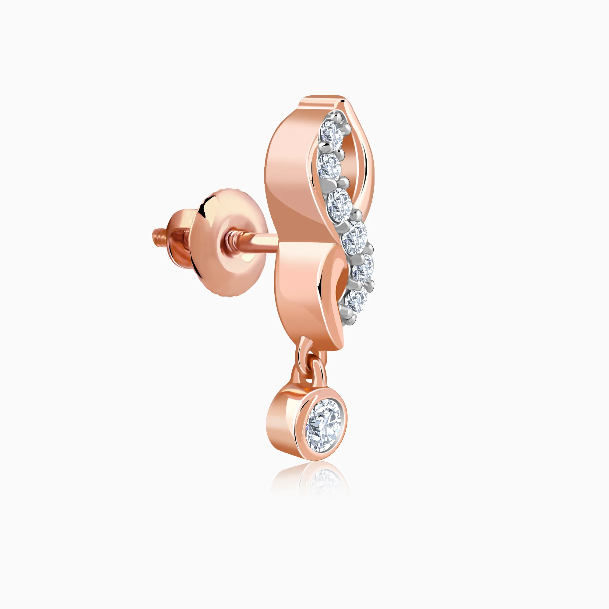 Gold Swirling Lab Grown Diamond Earrings - Image 4