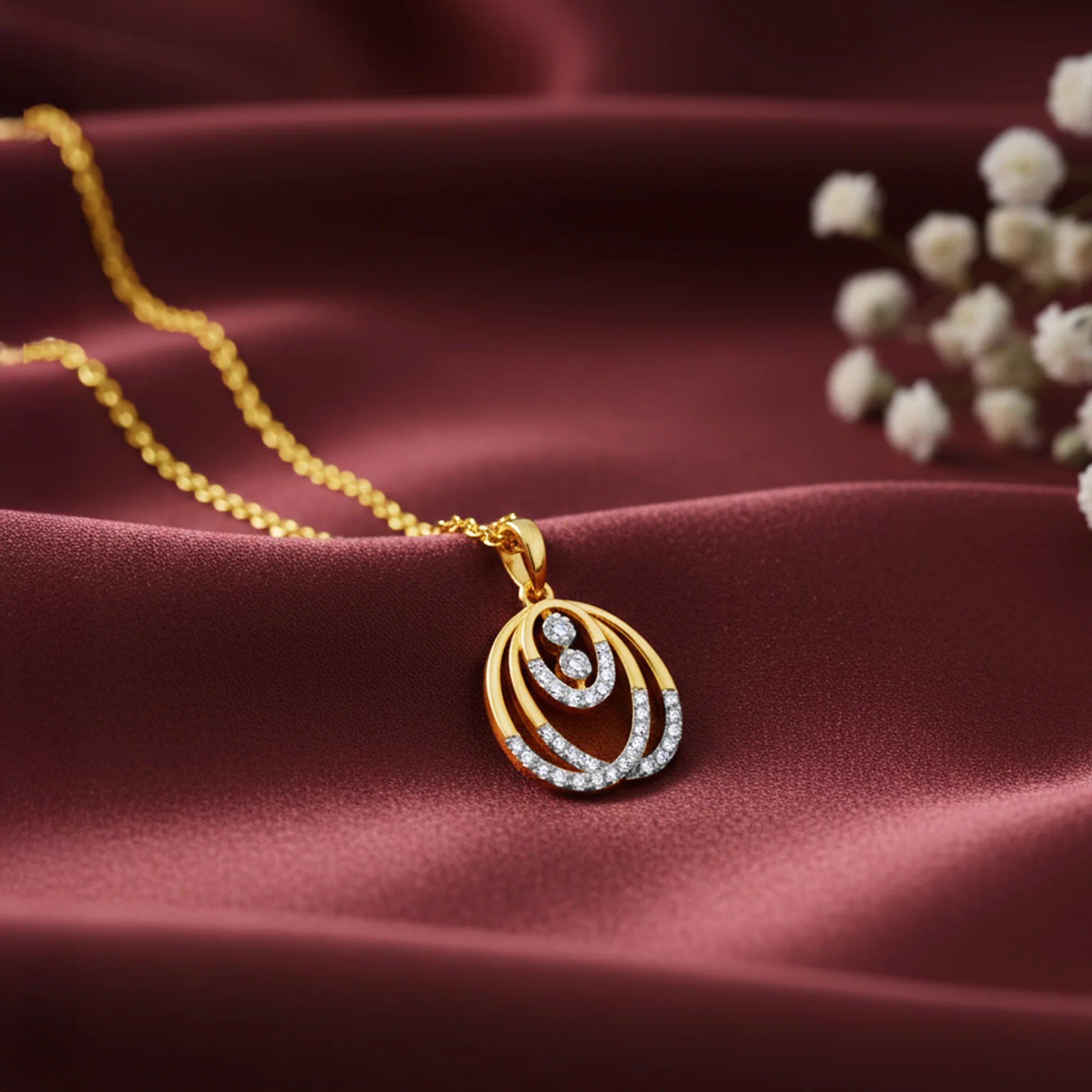 Gold Tangle Lab Grown Diamond Pendant - Image 2