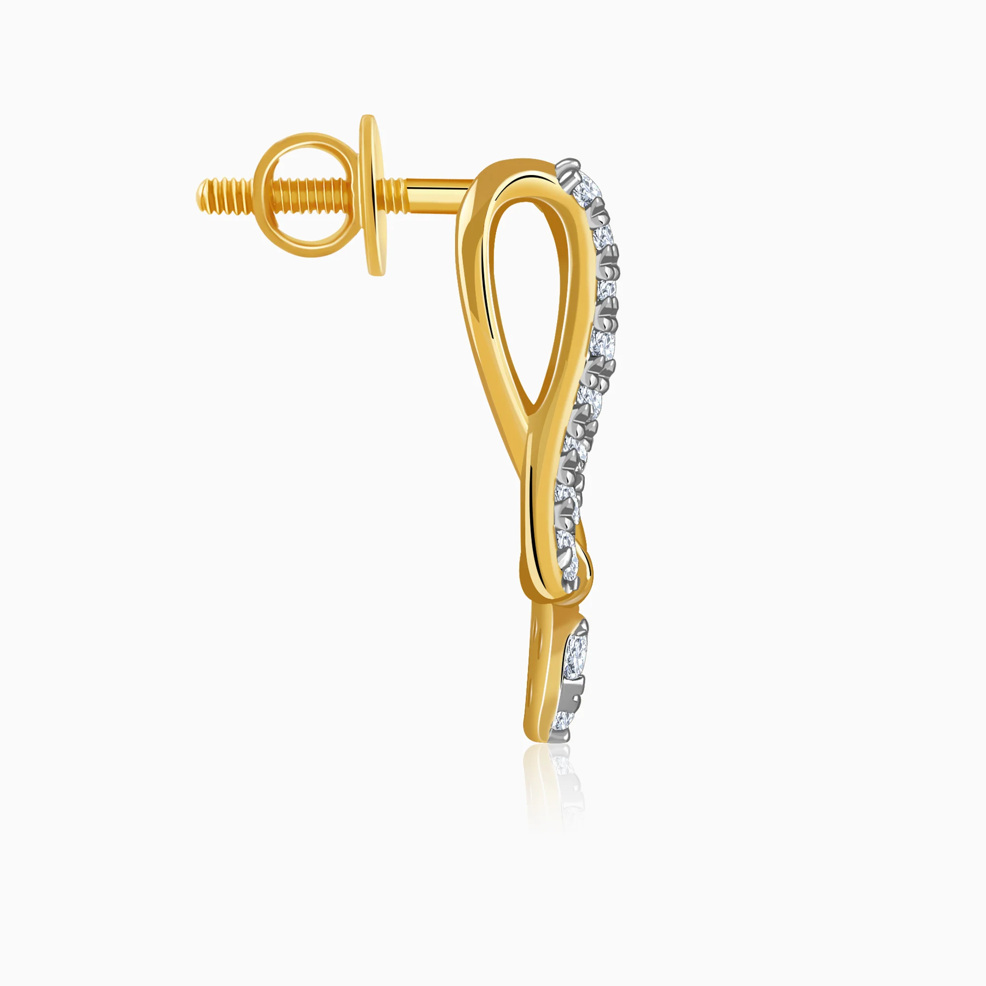 Gold Tied in Love Lab Grown Diamond Earrings - Image 5