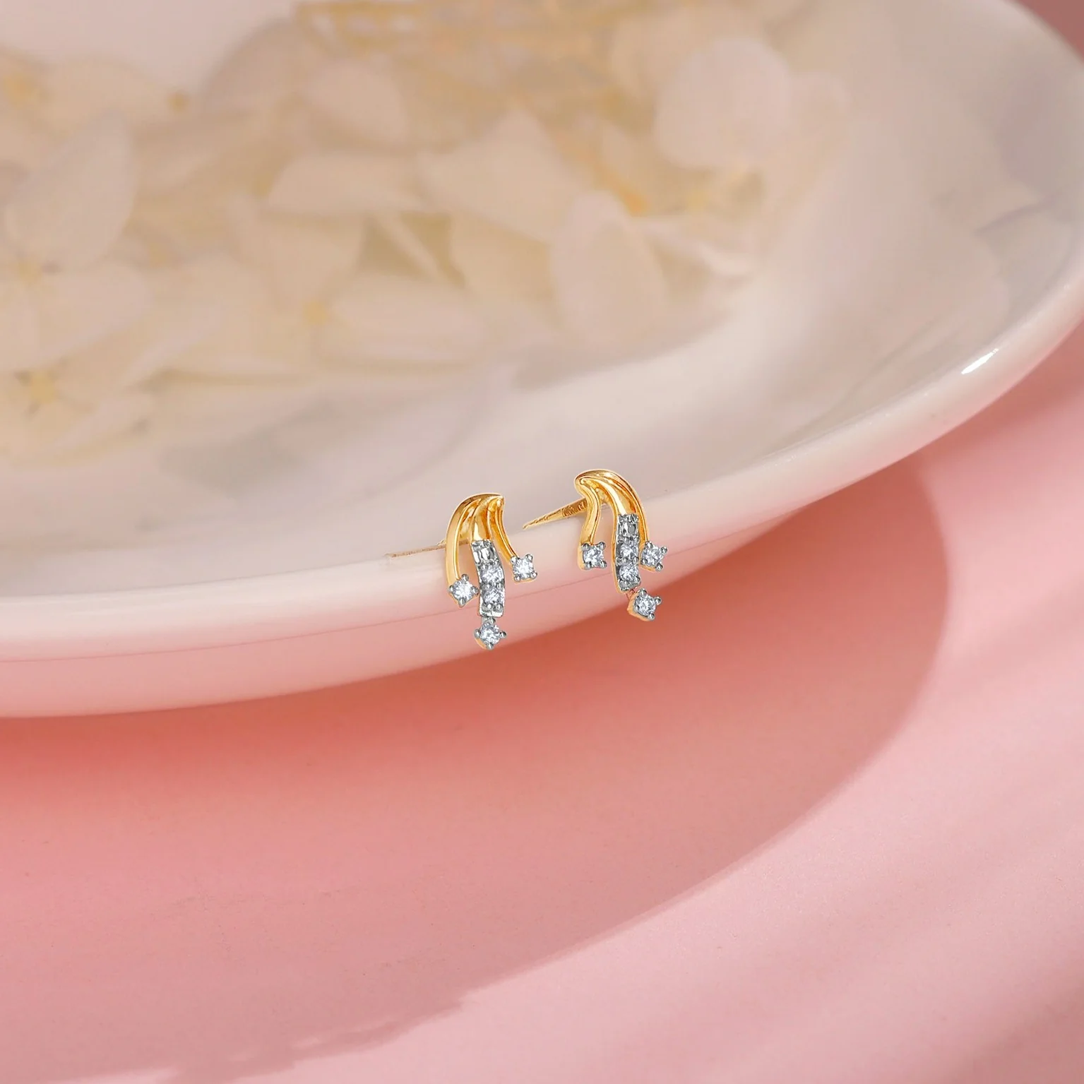 Gold Trail Diamond Earrings - Image 2