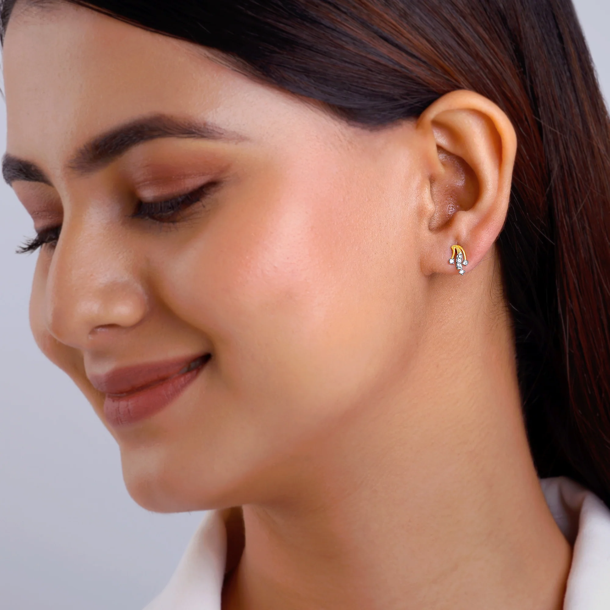 Gold Trail Diamond Earrings - Image 3