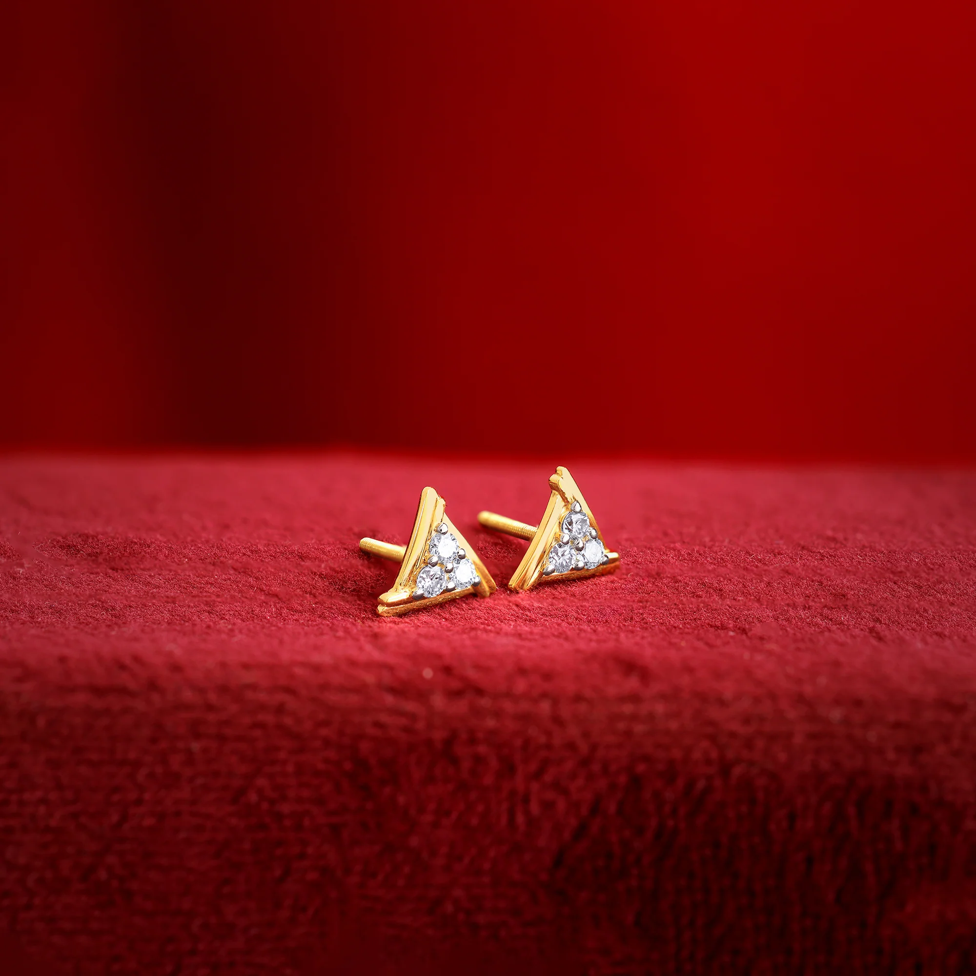 Gold Trio Lab Grown Diamond Earrings - Image 2