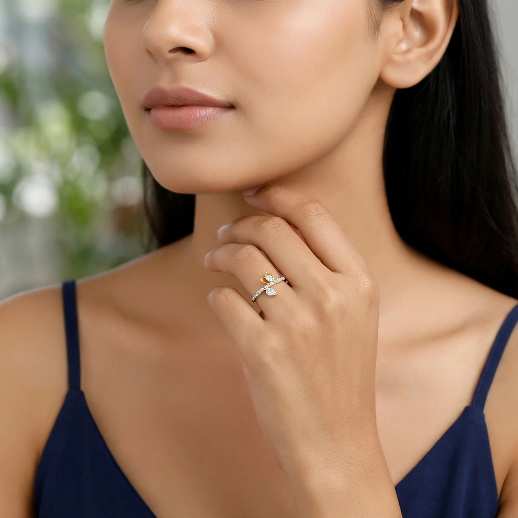 Gold Tulip Whisper Lab Grown Diamond Ring (Size 12) - Image 3