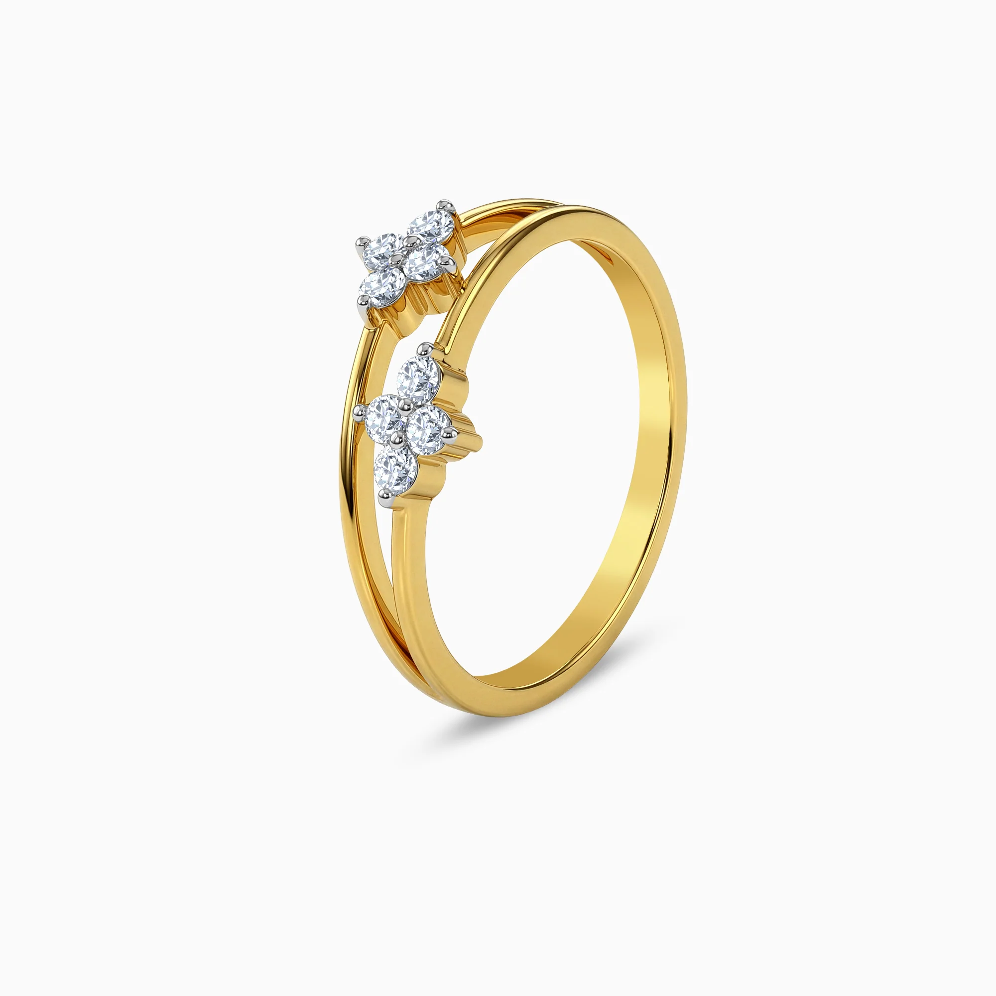 Gold Twin Bloom Lab Grown Diamond Ring (Size 12) - Image 4
