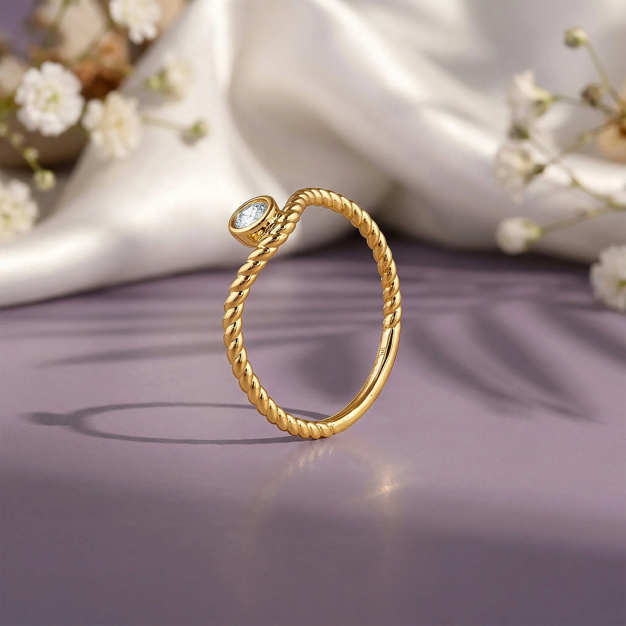 Gold Twine Apex Lab Grown Diamond Ring (Size 12) - Image 2