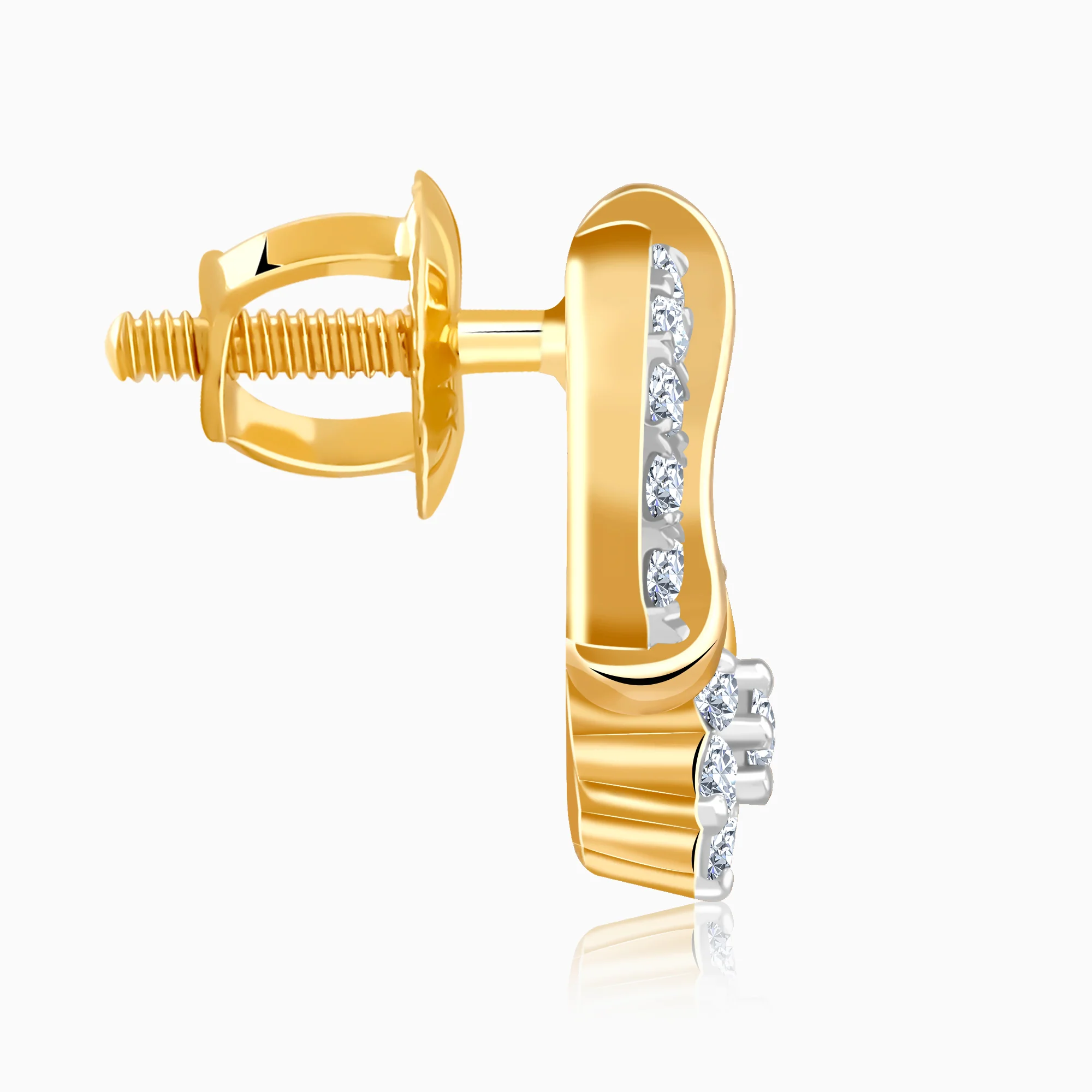 Gold Twinkle Top Lab Grown Diamond Studs - Image 5