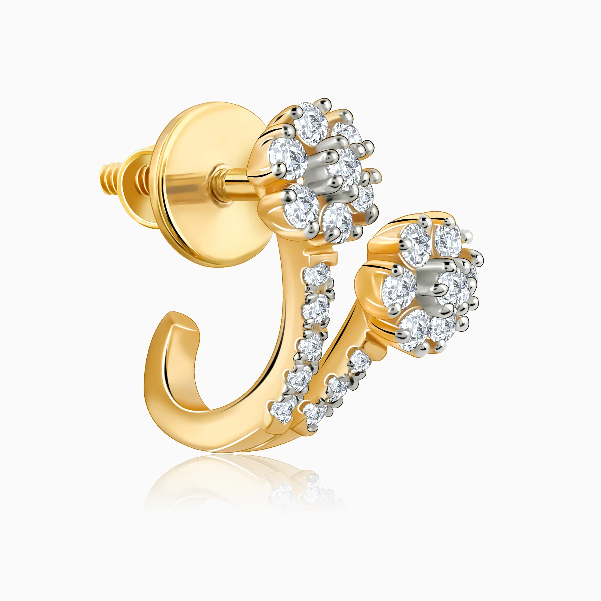 Gold Twinkle Trance Diamond Earrings - Image 4