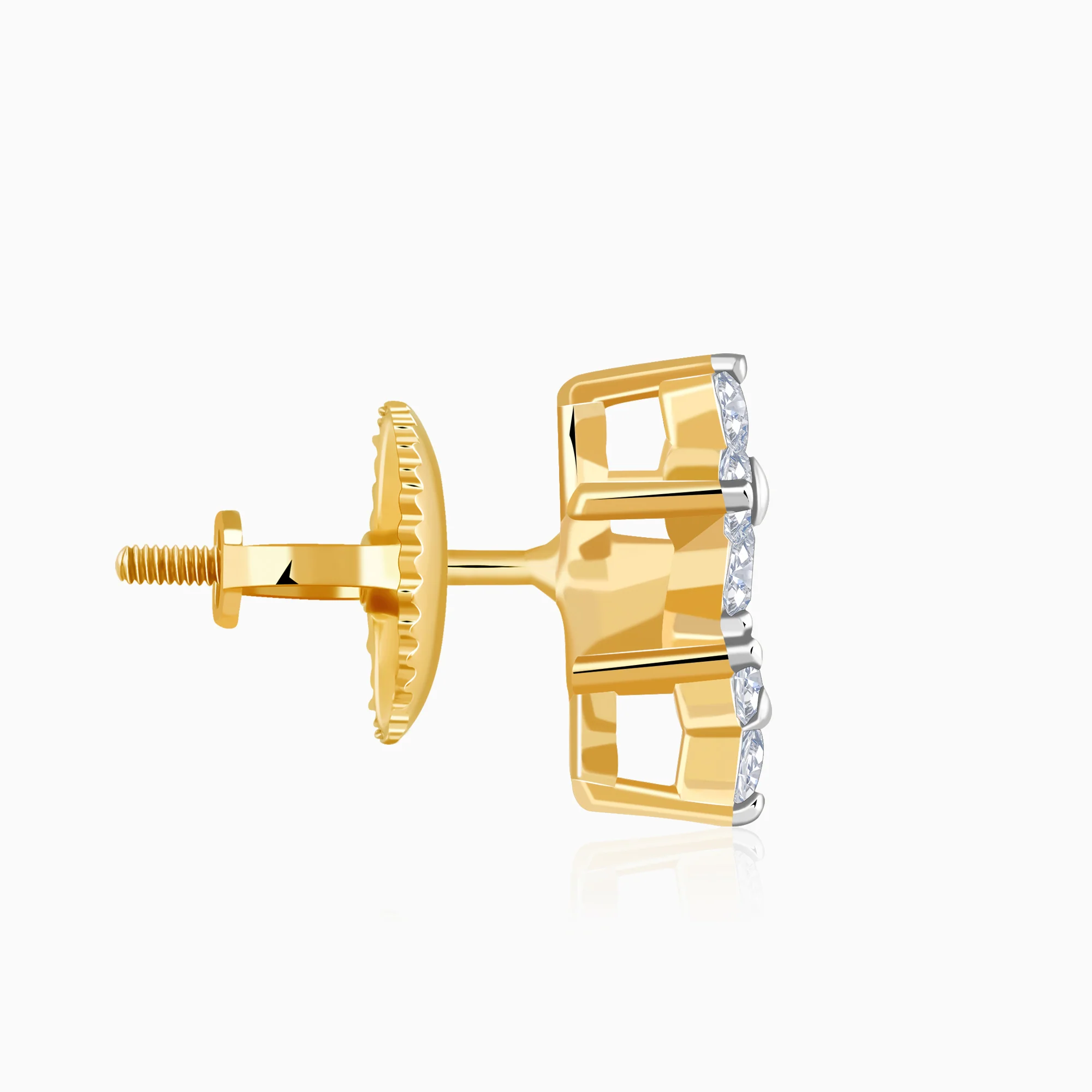 Gold Two Promises Lab Grown Diamond Earrings - Image 5