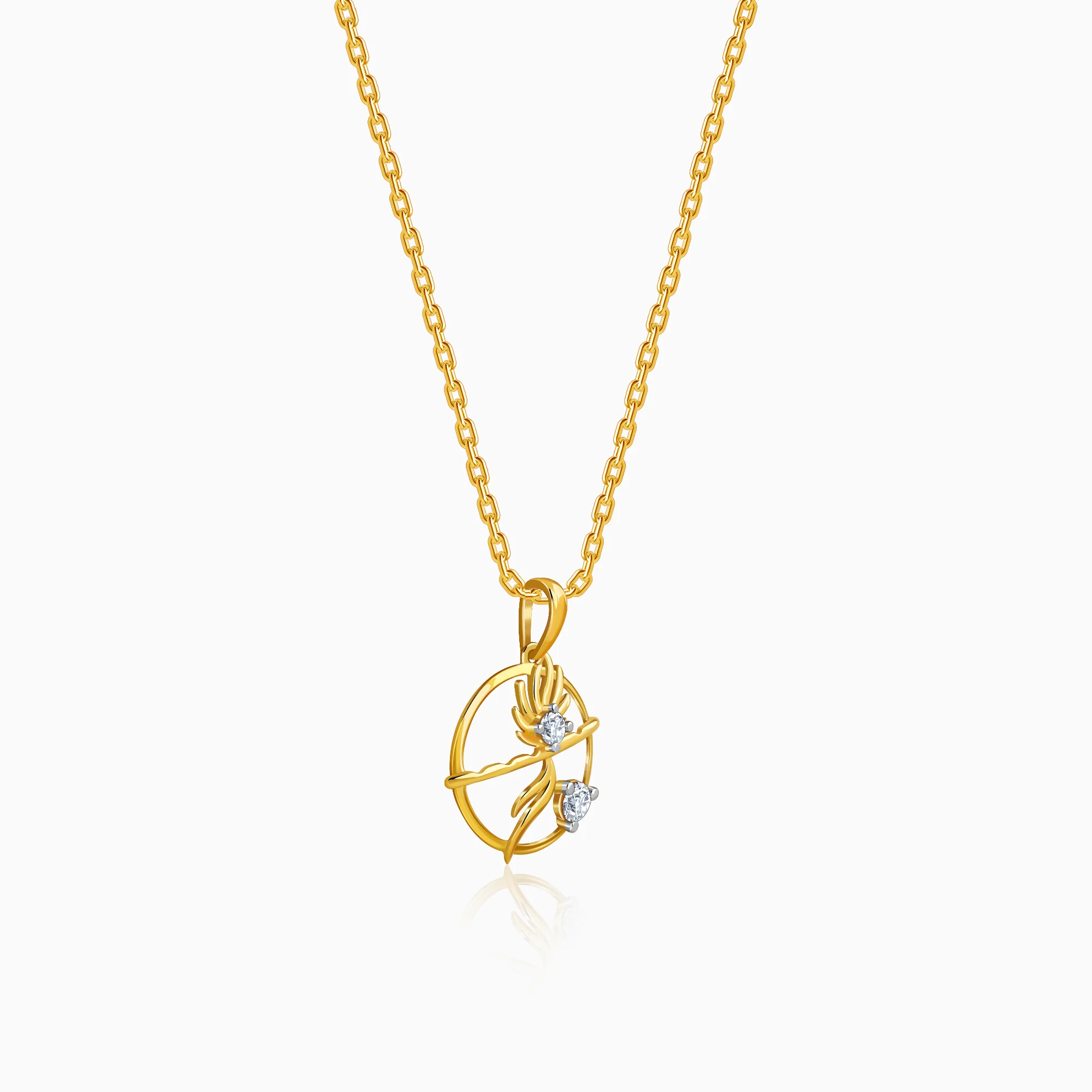 Gold Unbound Loop Lab Grown Diamond Pendant - Image 4