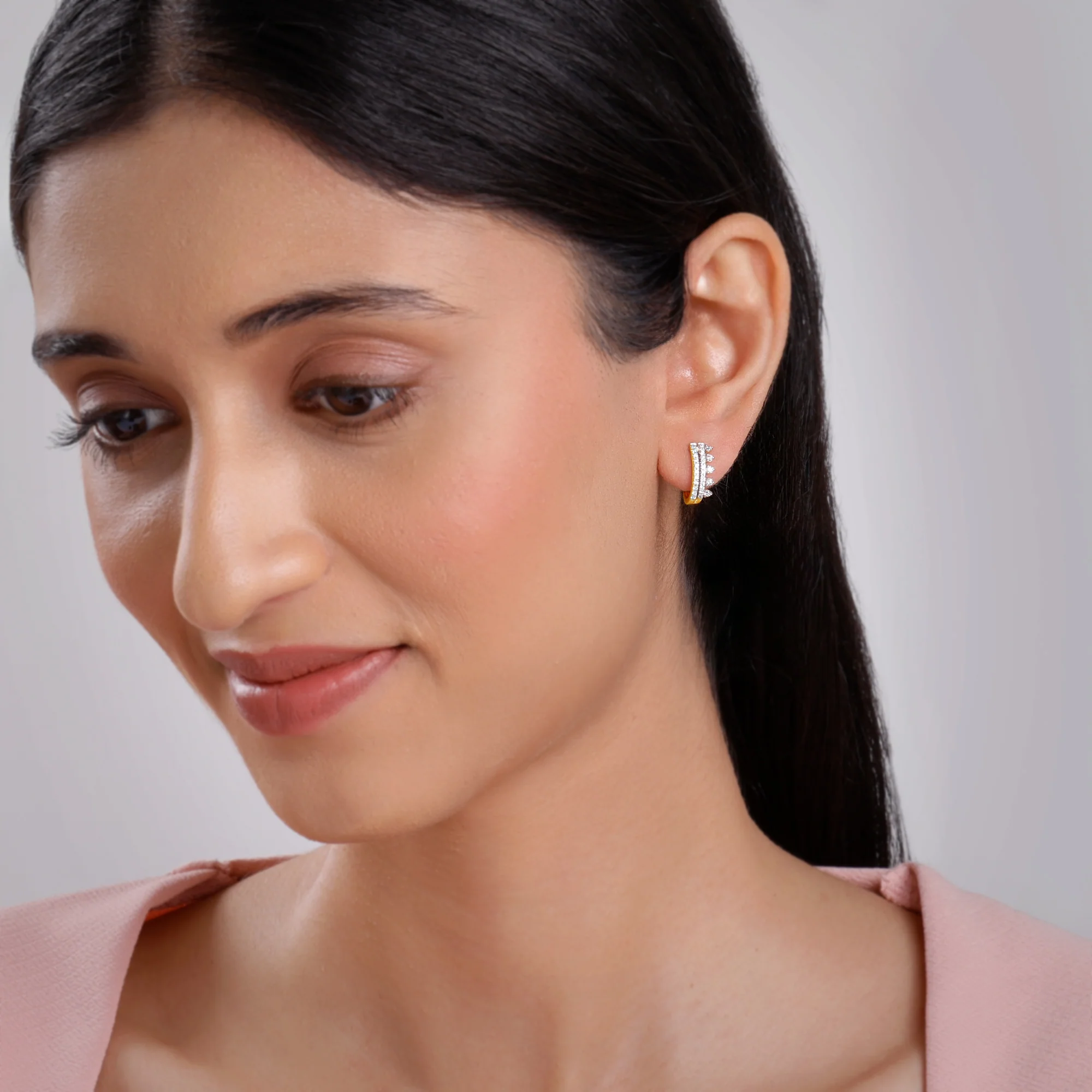 Gold Veyona Lab Grown Diamond Earrings - Image 3