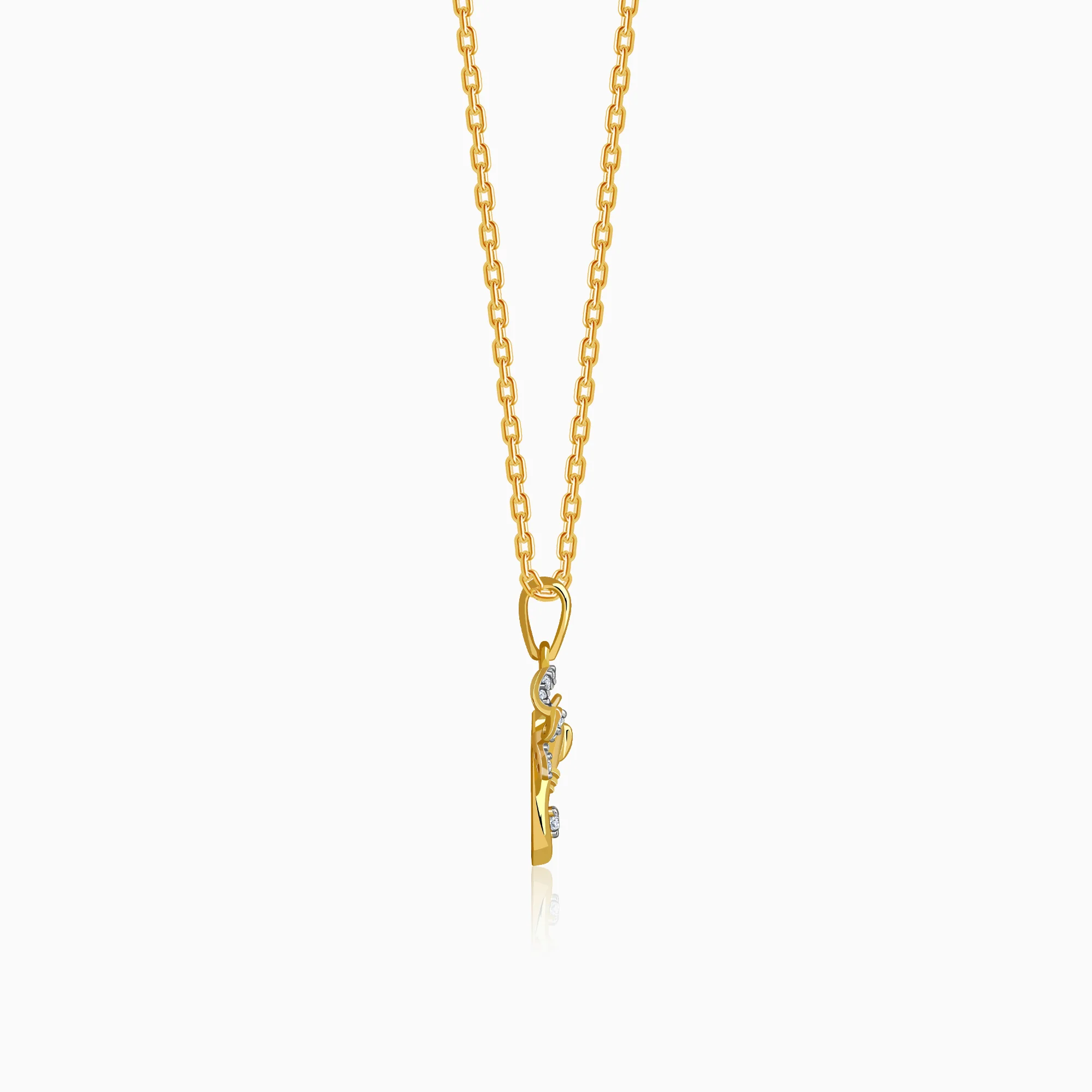 Gold Vighnaharta Spark Lab Grown Diamond Pendant - Image 5