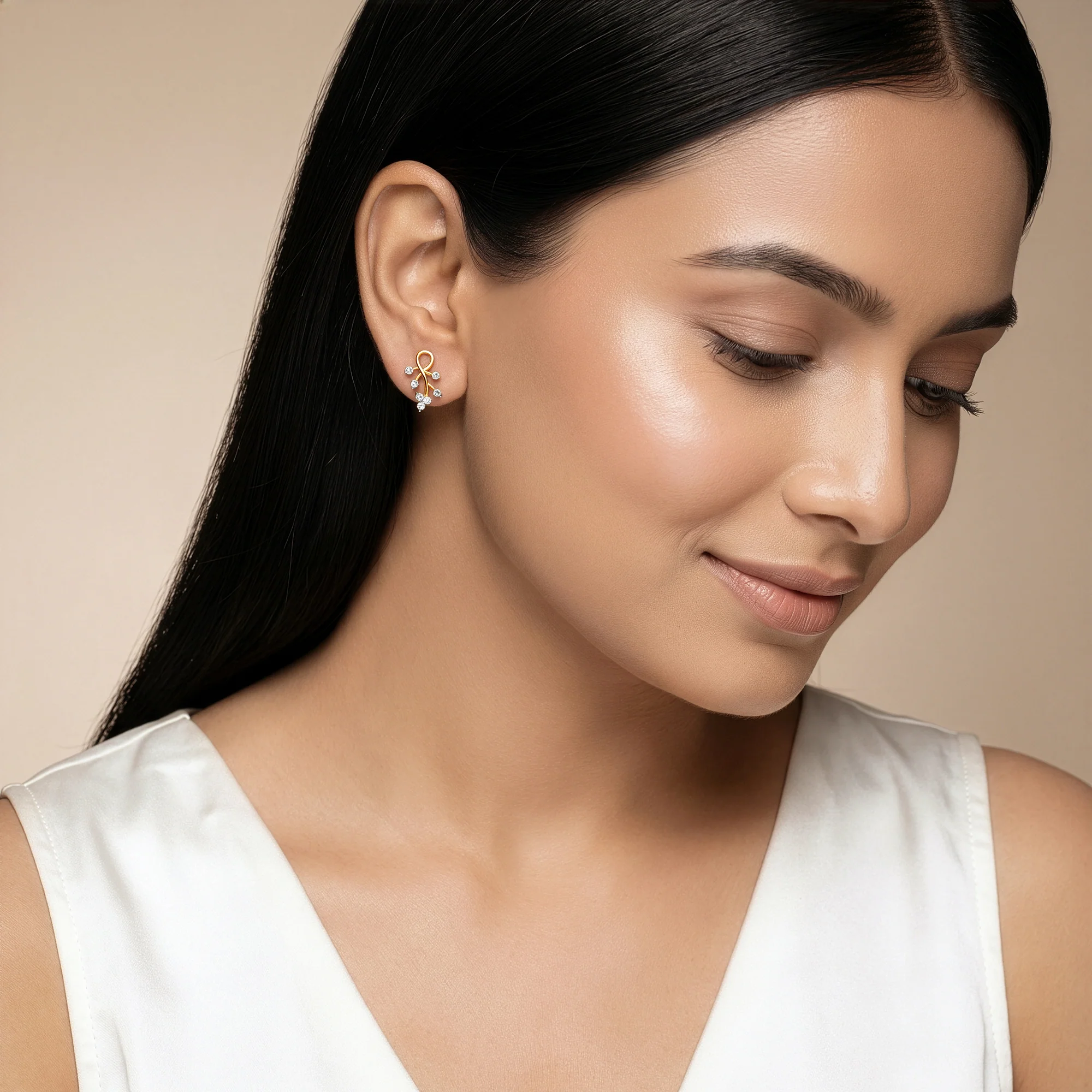 Gold Virelle Lab Grown Diamond Earrings - Image 3