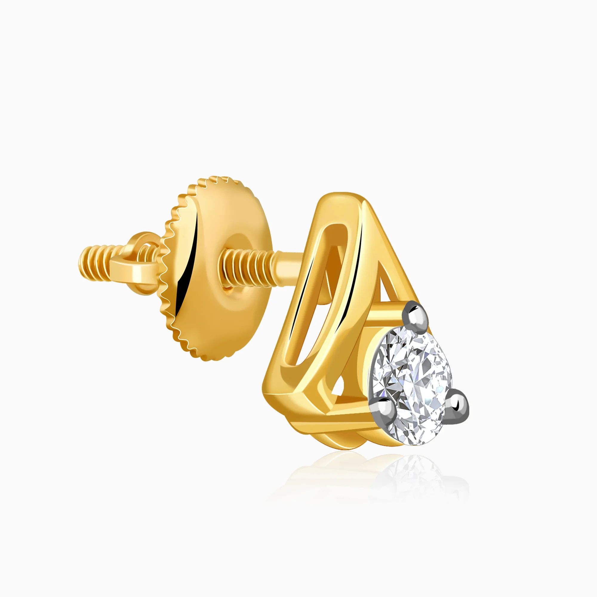 Gold Vow Point Lab Grown Diamond Earrings - Image 4