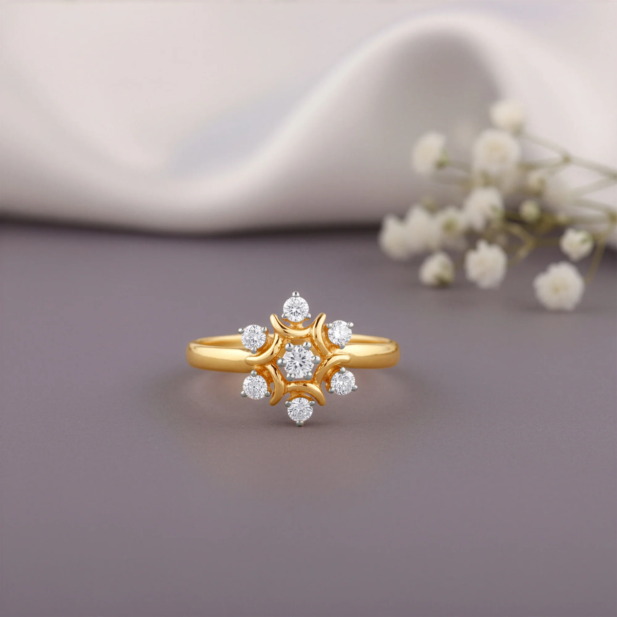 Gold Winter Bloom Lab Grown Diamond Ring - Image 2