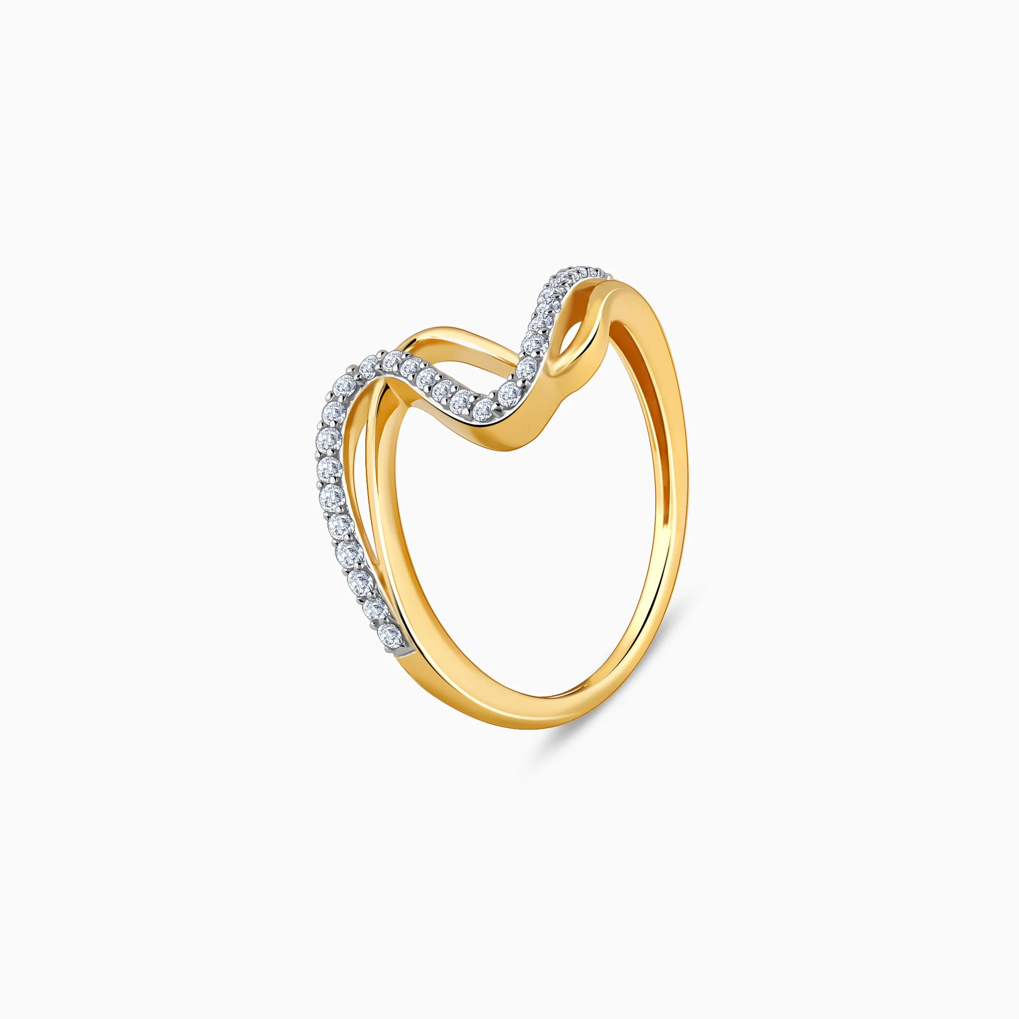 Gold ZigZag Luxe Diamond Ring - Image 4