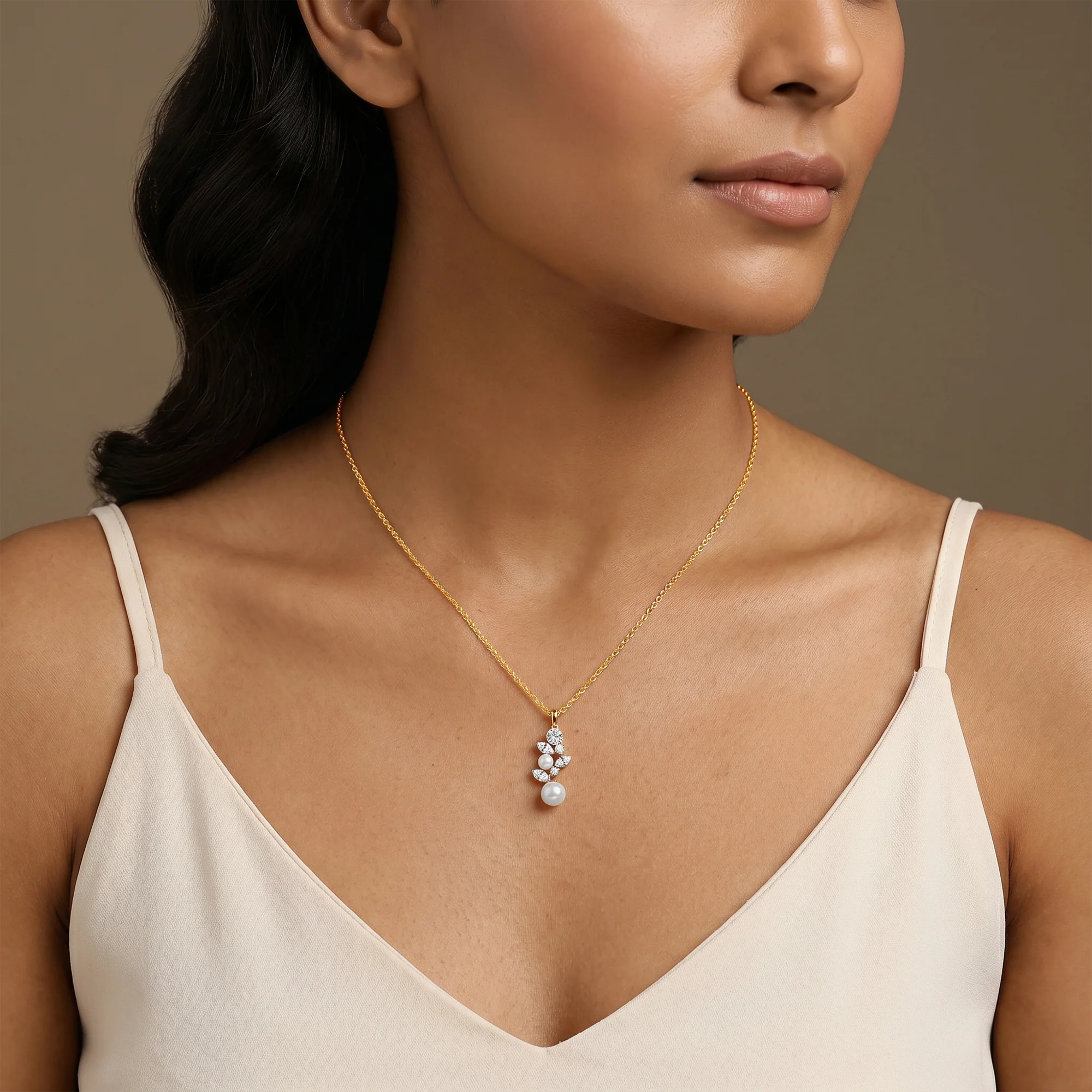 Gold Zoya Lab Grown Diamond Pendant - Image 3