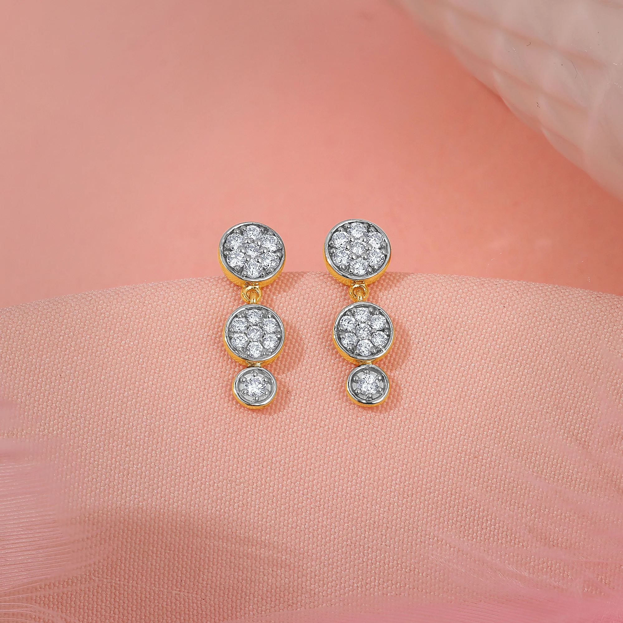 Gold Zyra Lab Grown Diamond Earrings - Image 2