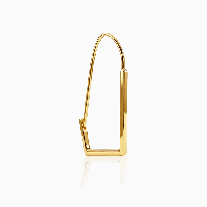 Golden Abstract Hoop Earrings - Image 4
