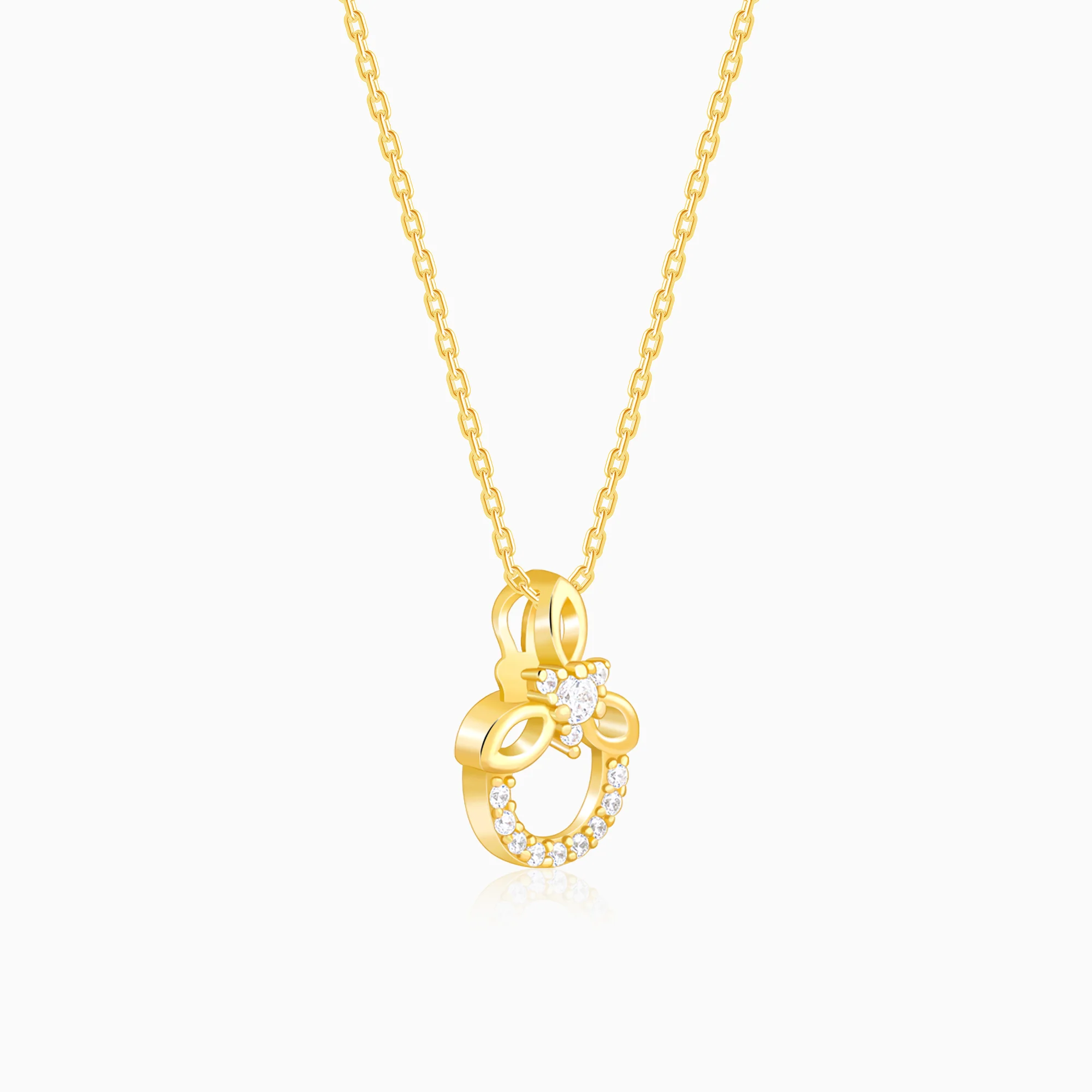 Golden Adoring Floral Pendant With Link Chain - Image 6