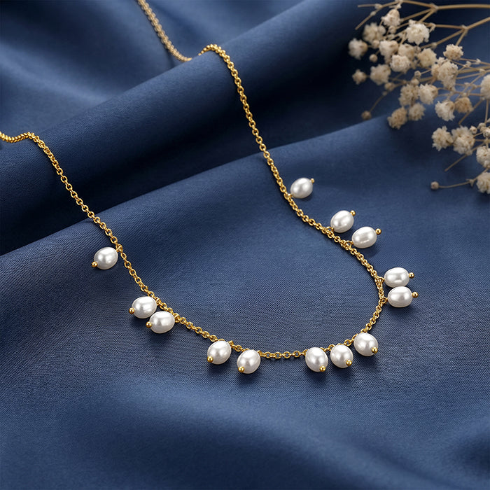 Golden Agnes Pearl Necklace - Image 2