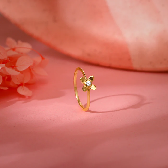 Golden Beautiful Orchid Ring - Image 2