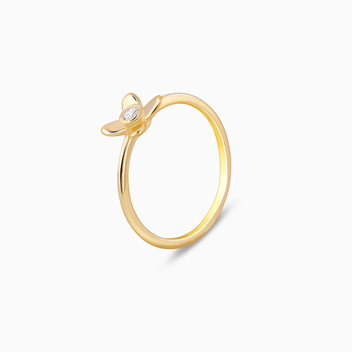Golden Beautiful Orchid Ring - Image 4