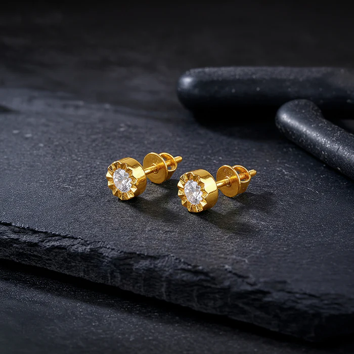 Golden Chakra Shield Stud For Him - Image 4