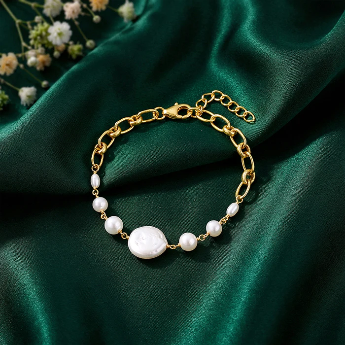 Golden Charlize Pearl Bracelet - Image 2