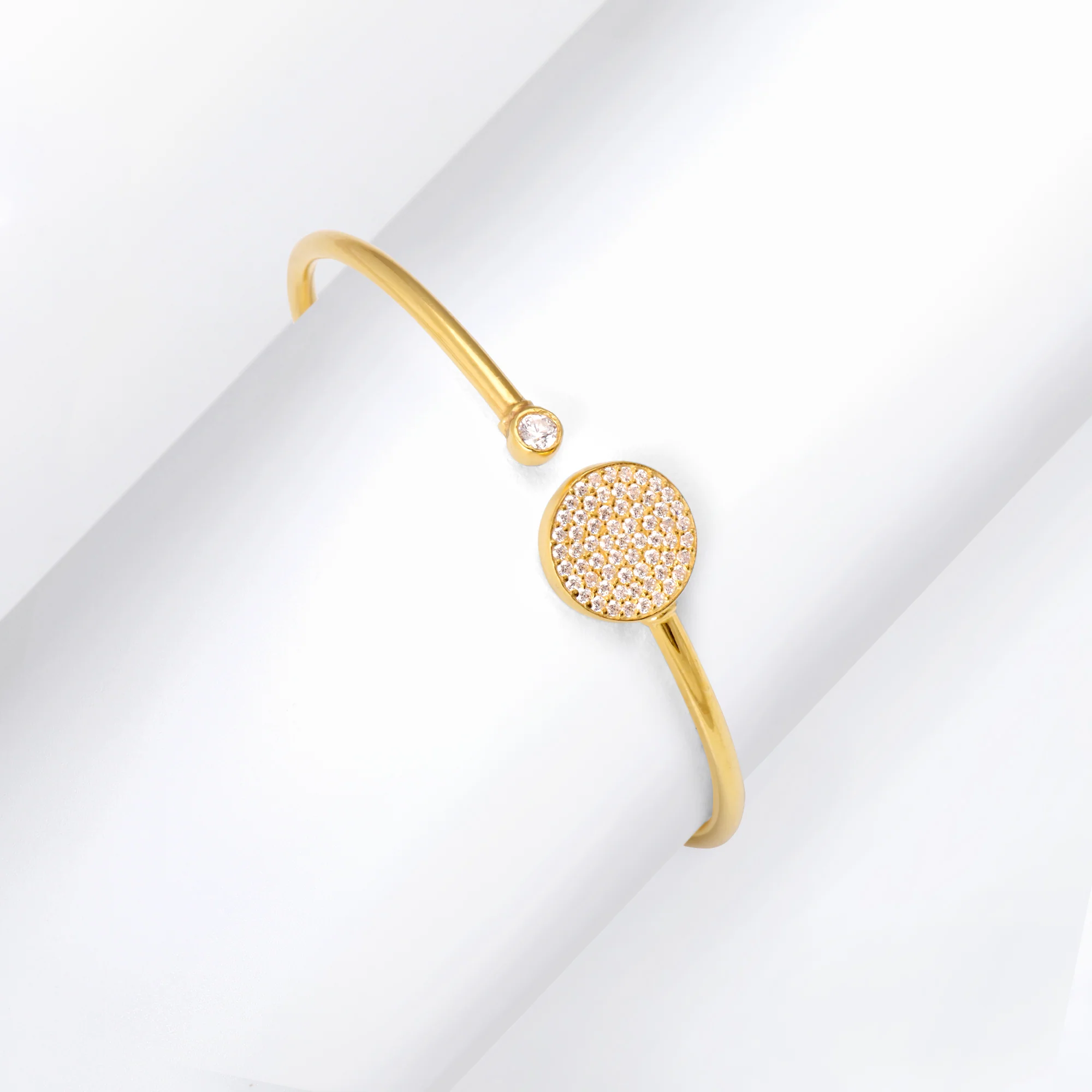 Golden Circular Studded Bracelet - Image 4