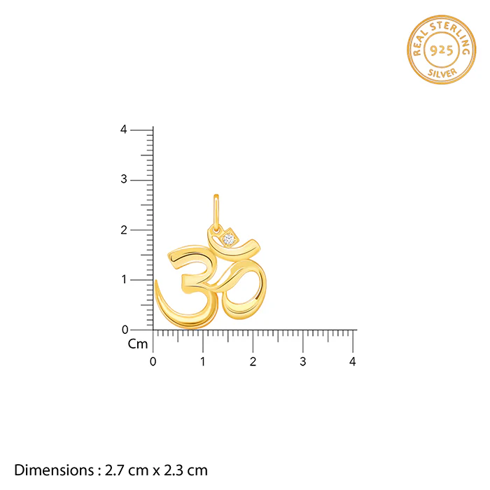 Golden Classic Om Pendant With Box Chain For Him - Image 5
